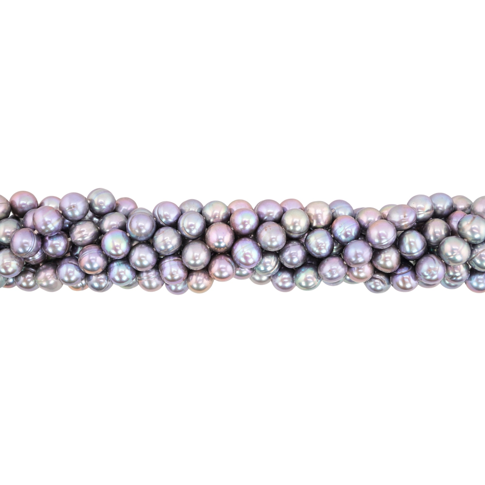 Peacock Near Round Freshwater Pearls Beads