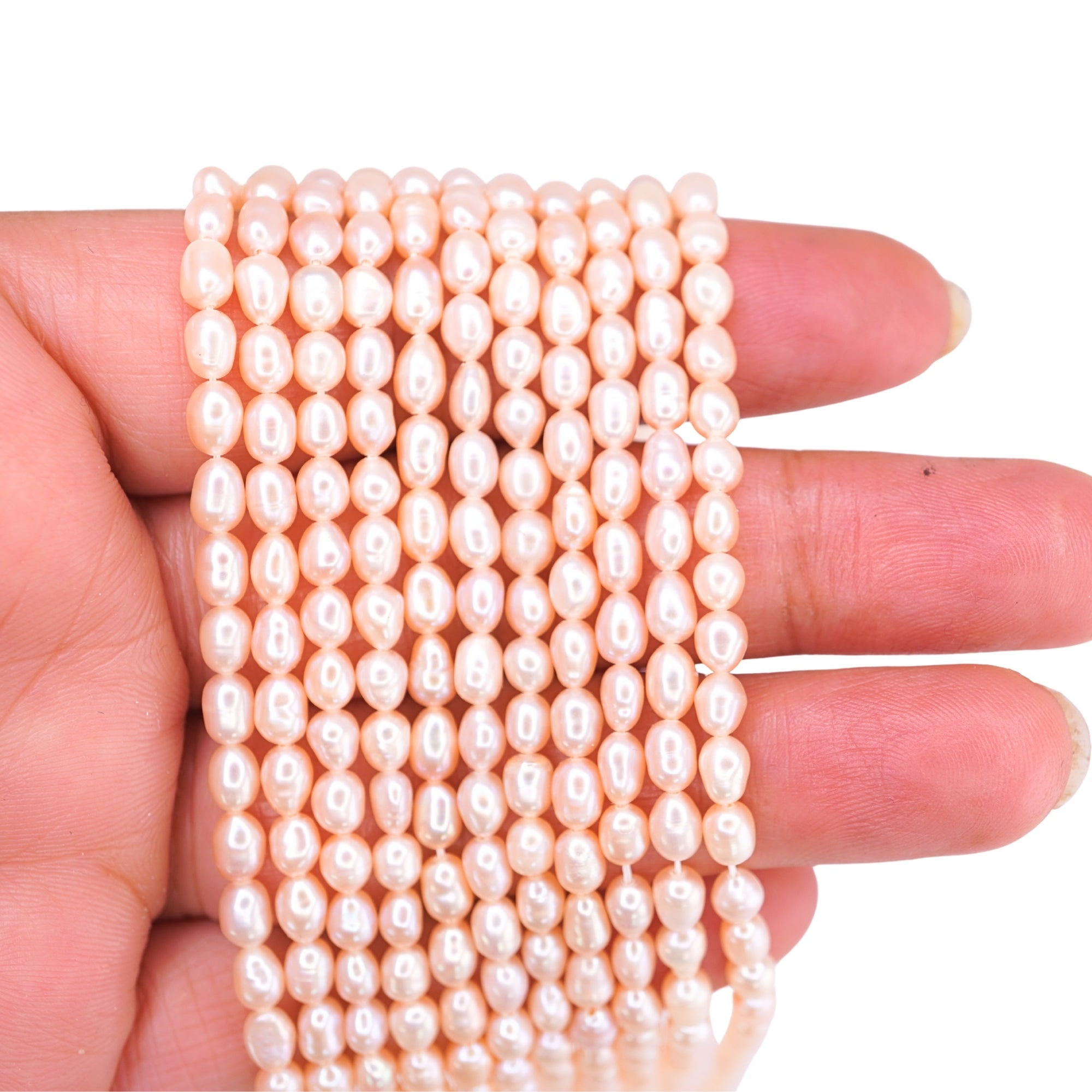Melon Rice / Oval Freshwater Pearls Beads