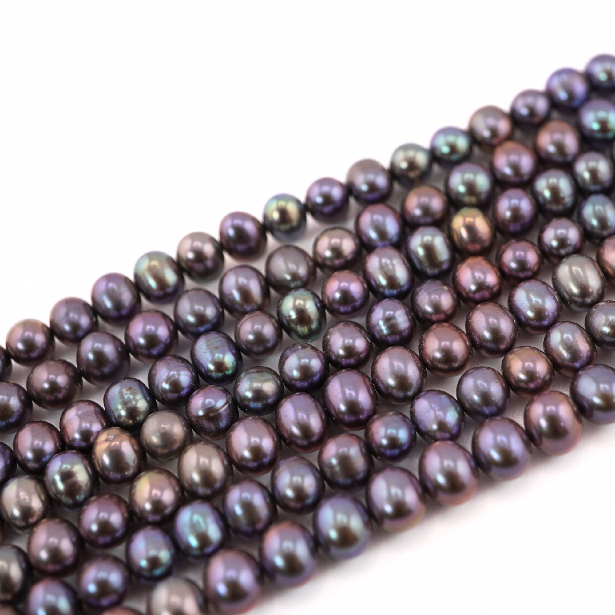 6 x 5 MM Peacock Potato Freshwater Pearls Beads