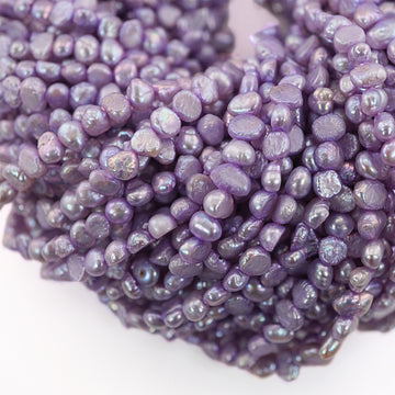 5 x 4 - 6 x 3 MM Violet Baroque Freshwater Pearls Beads