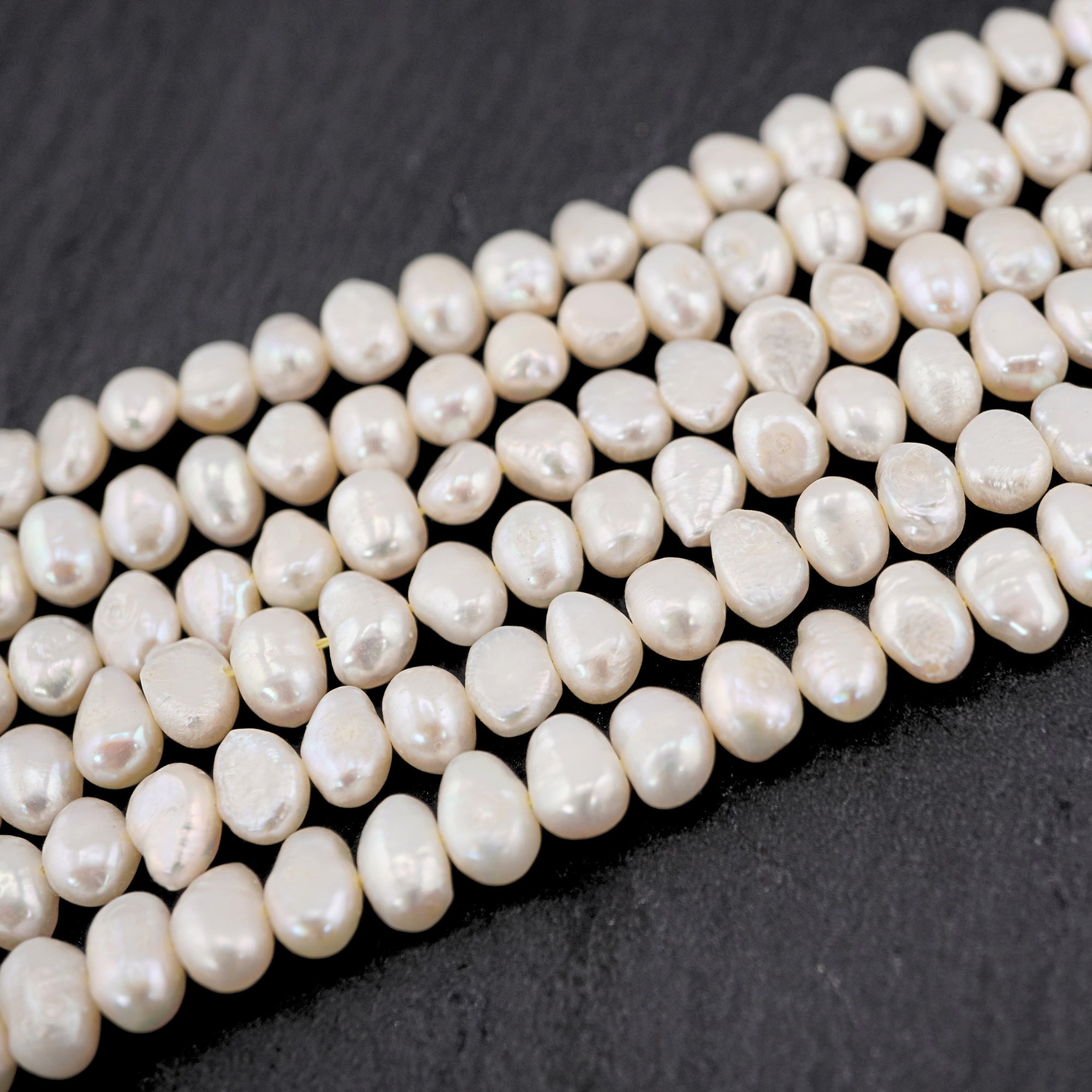 White Baroque Freshwater Pearls Beads