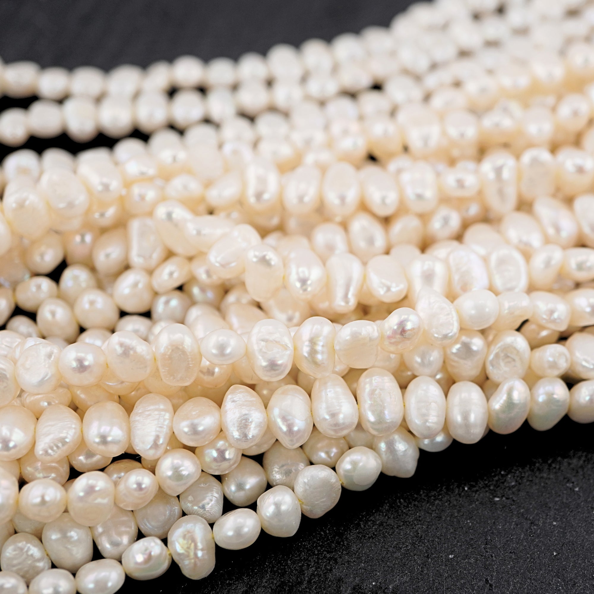 White Baroque Freshwater Pearls Beads