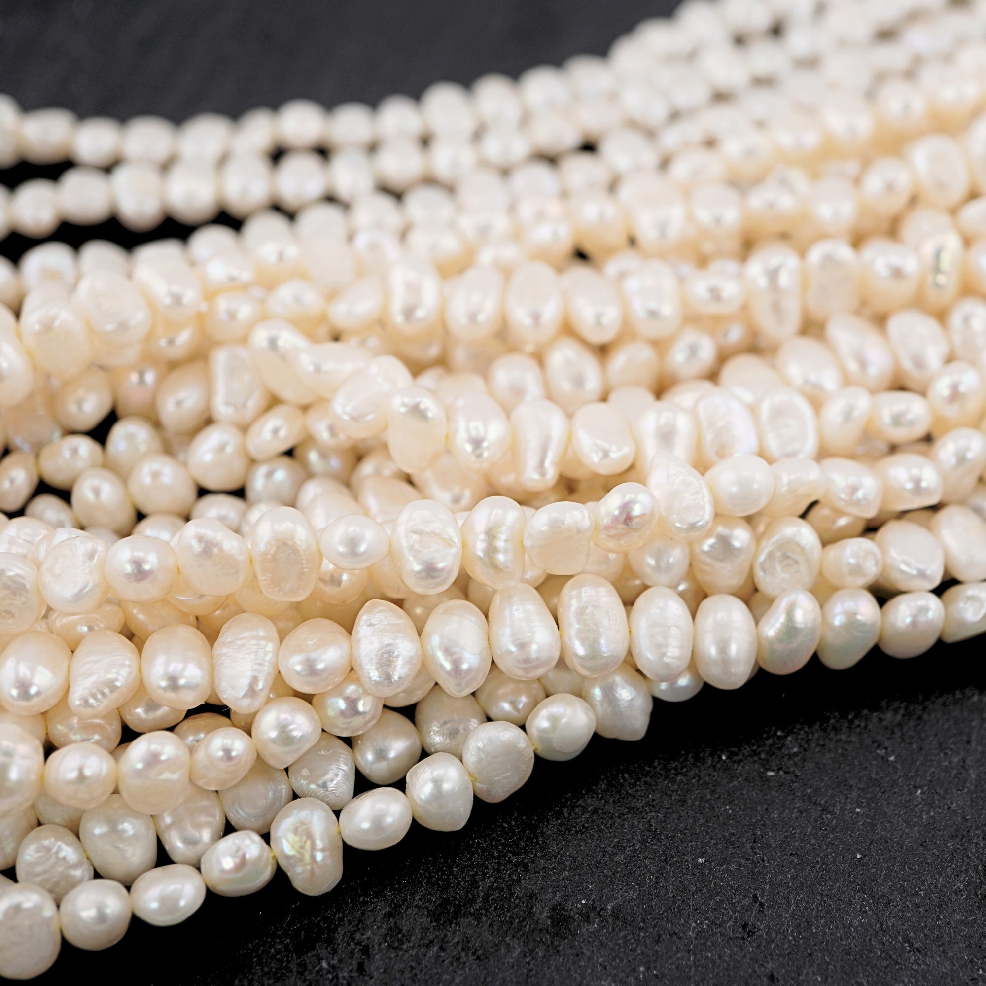 White Baroque Freshwater Pearls Beads