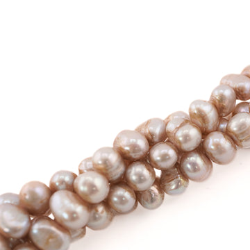 7 x 6 MM Champagne Gray Baroque Freshwater Pearls Beads"