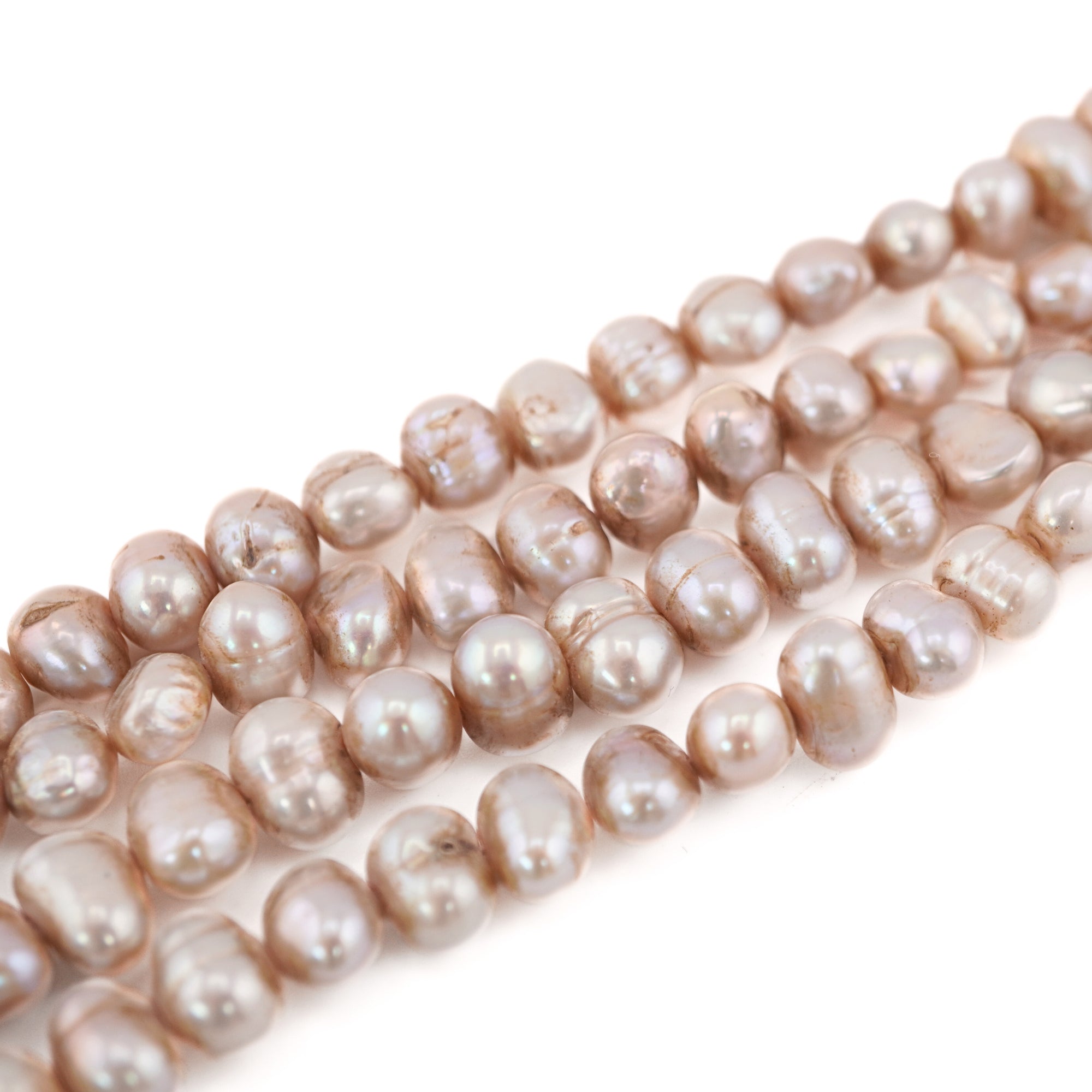 Champagne Gray Baroque Freshwater Pearls Beads"