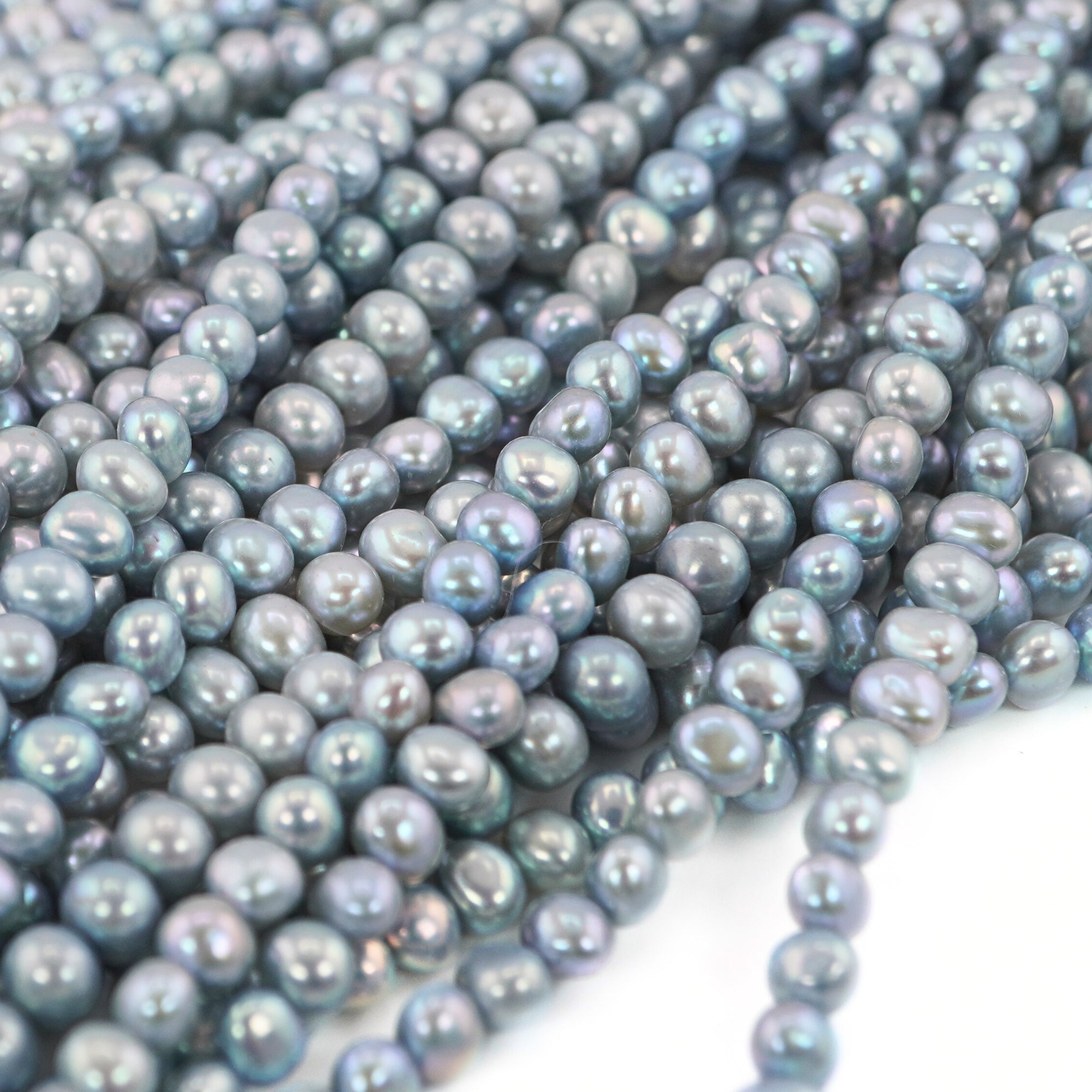 Sky Blue Potato Freshwater Pearls Beads