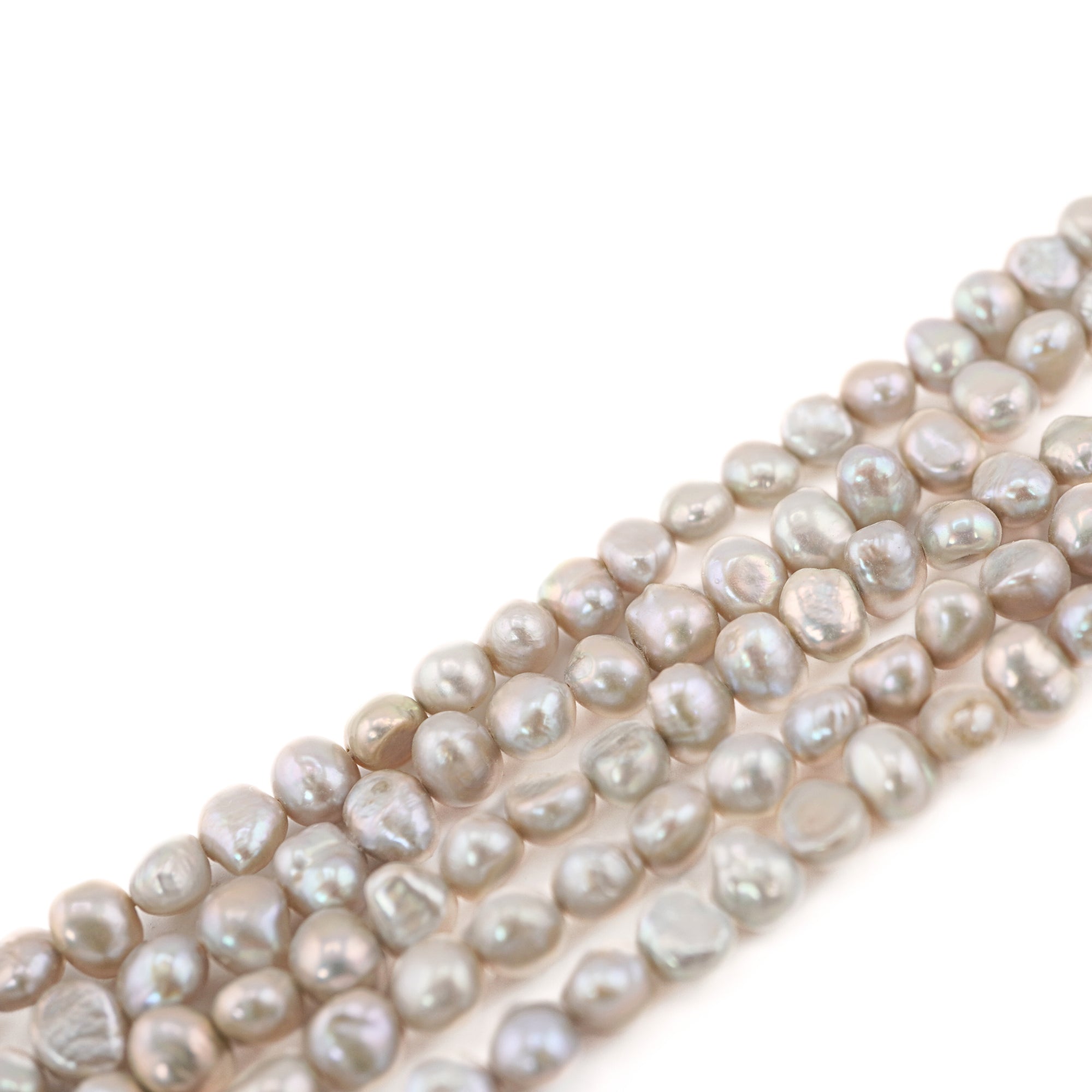 5 x 6 MM Champagne Gray Baroque Freshwater Pearls Beads