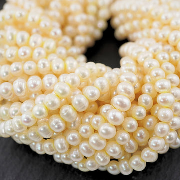 7 x 6 MM Champagne Potato Freshwater Pearls Beads