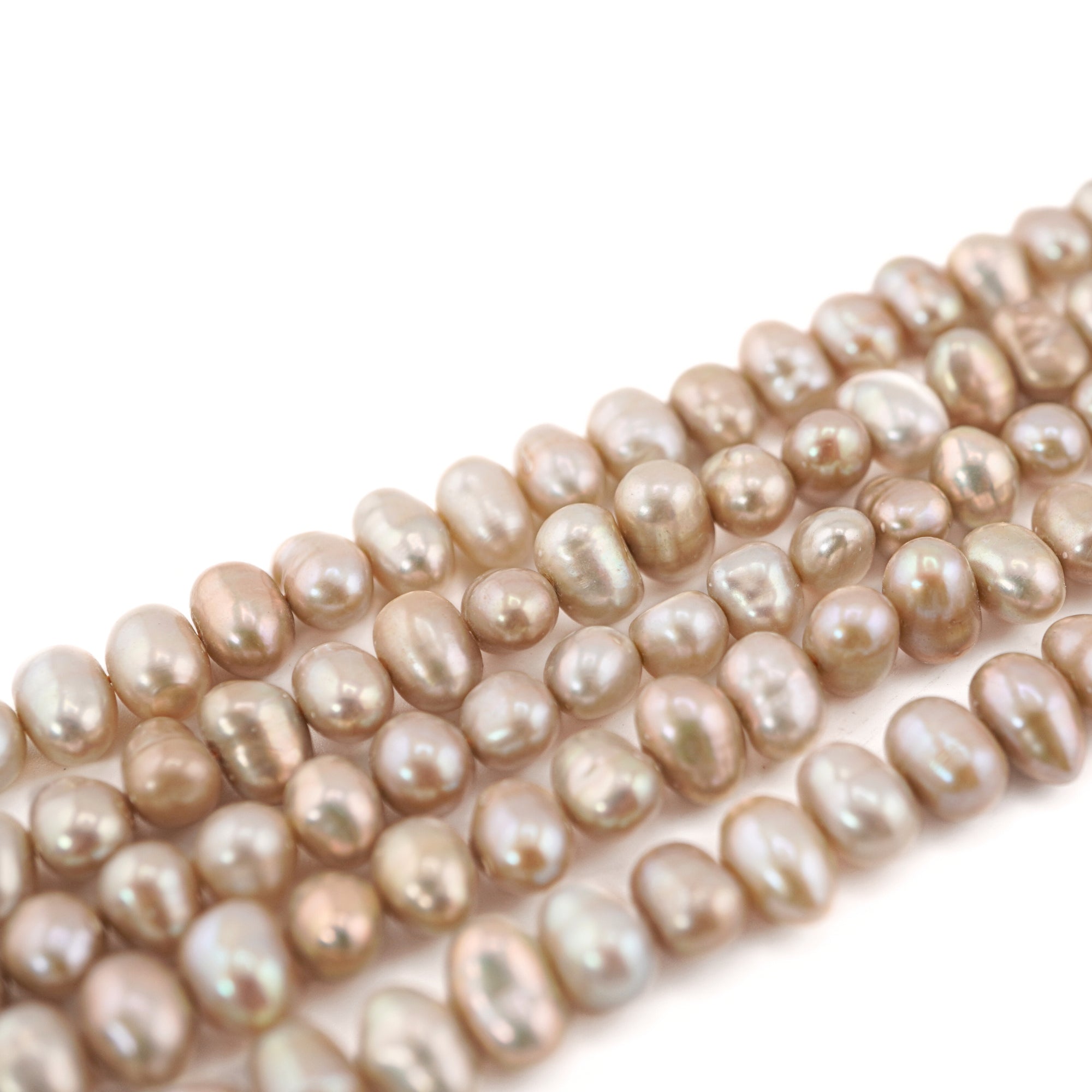 8 x 5 MM Champagne Gold Potato Freshwater Pearls Beads