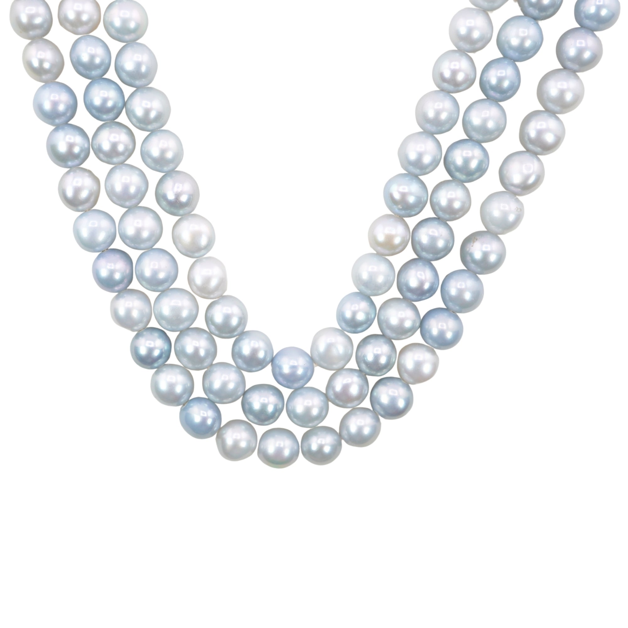 Sky Blue Near Round Freshwater Pearls Beads
