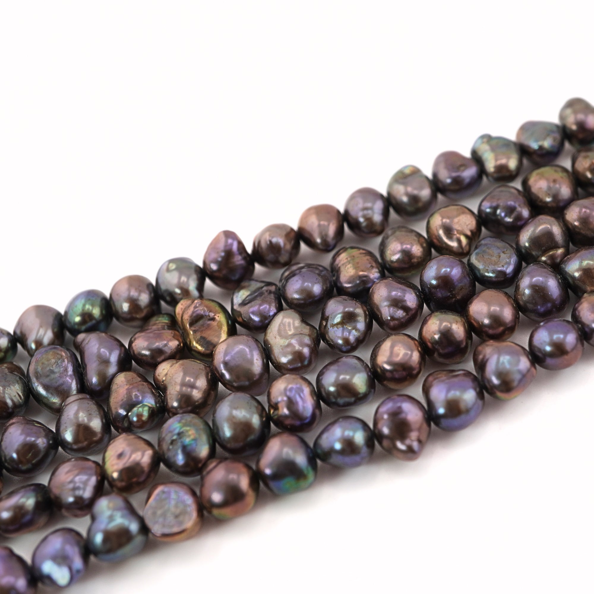 9 x 5 - 8 x 7 MM Peacock Baroque Freshwater Pearls Beads