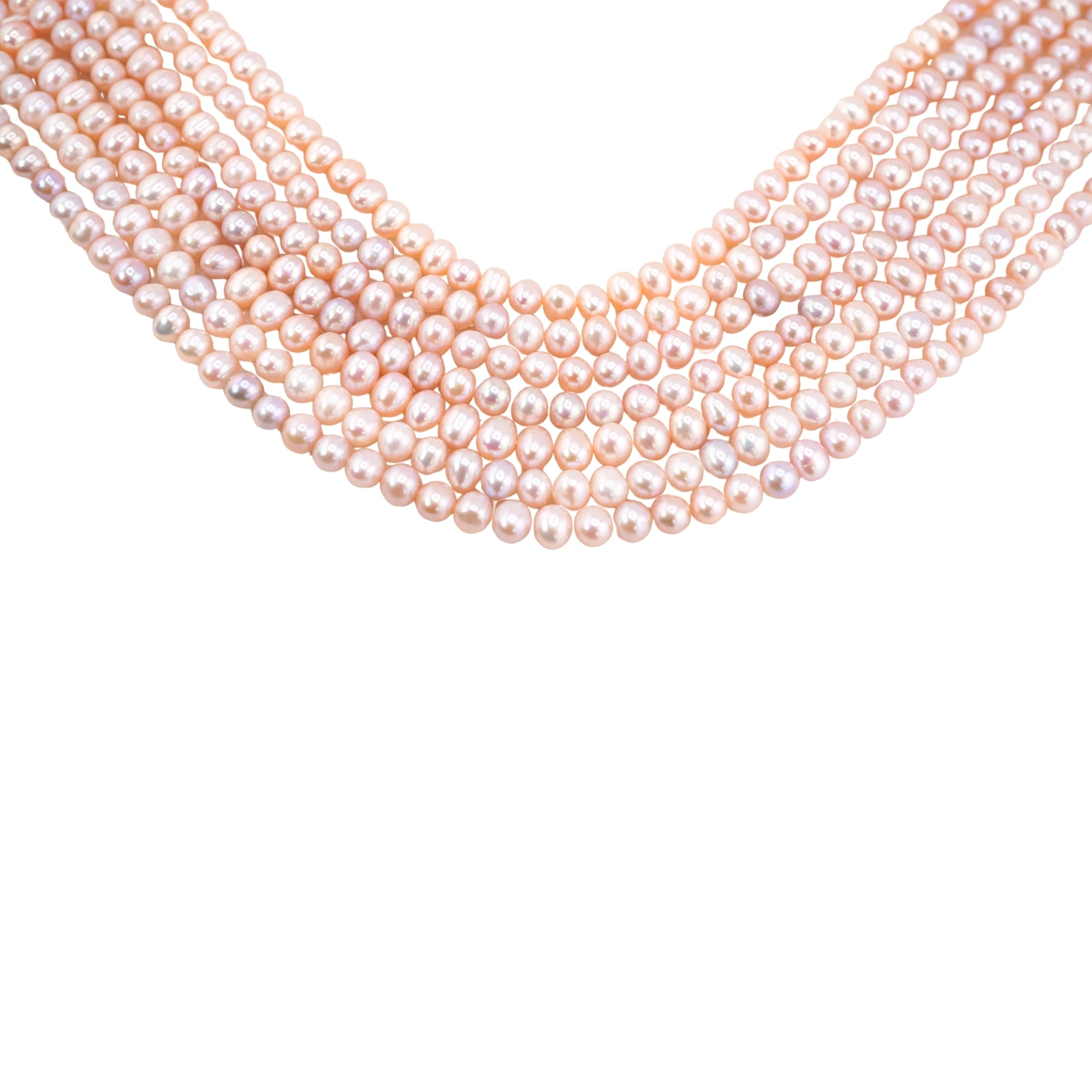 Peach Near Round Freshwater Pearls Beads