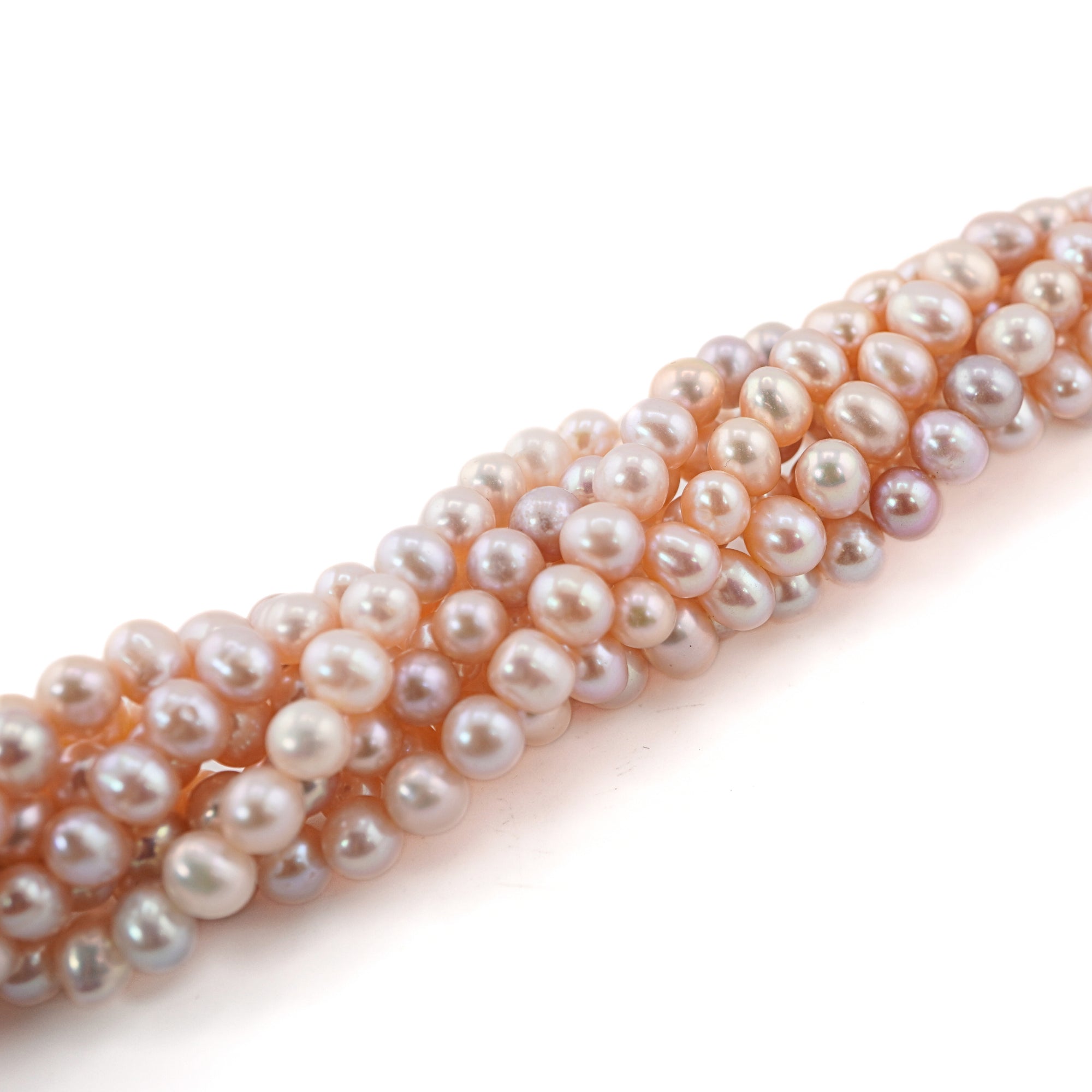 Peach Near Round Freshwater Pearls Beads