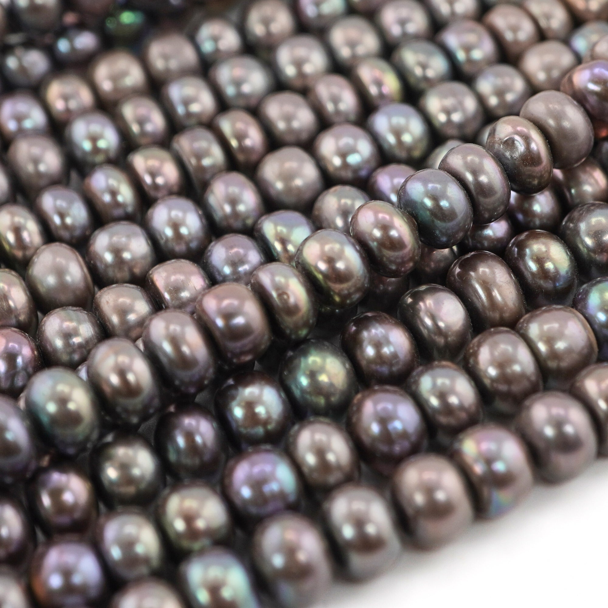 Peacock Near Round Freshwater Pearls Beads