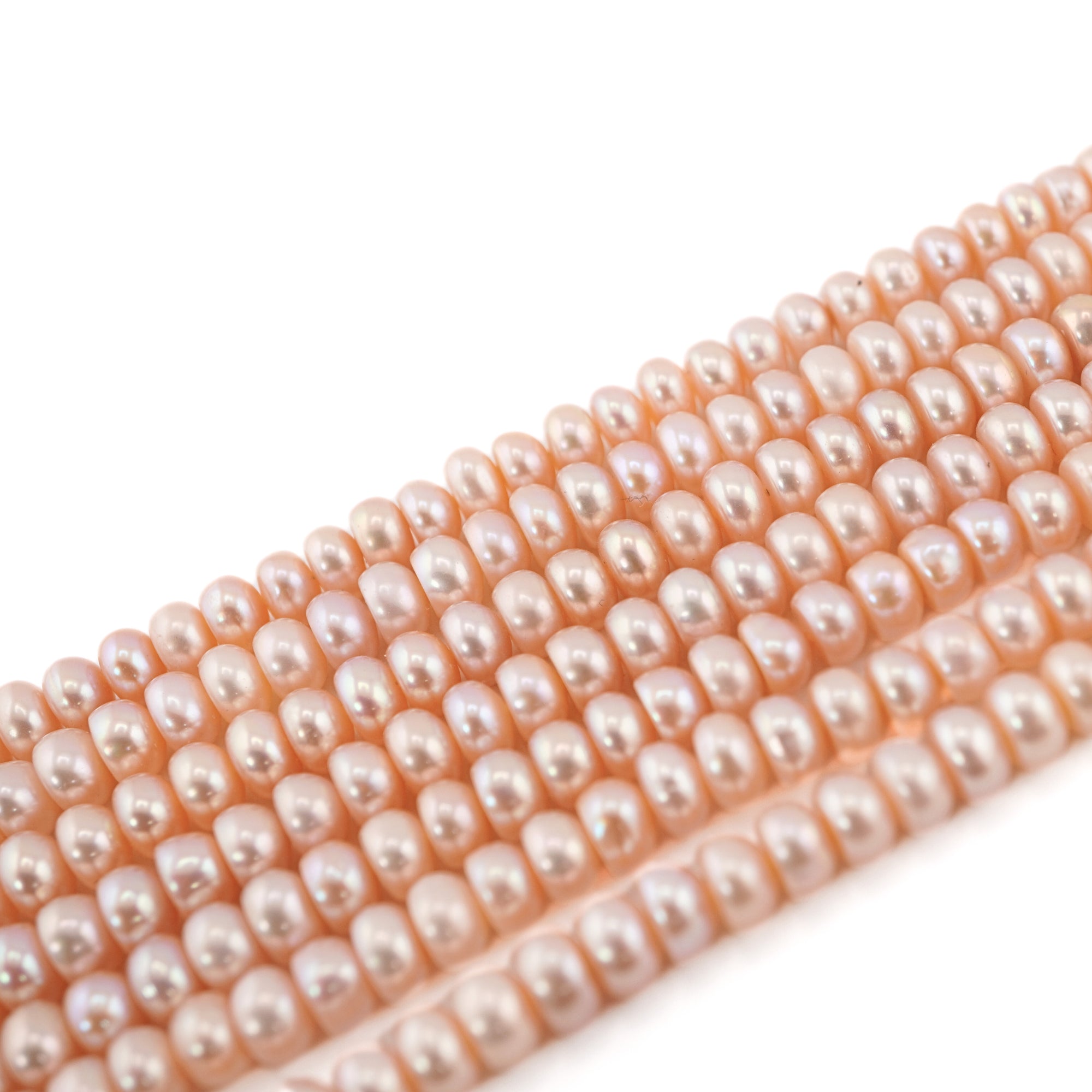 Peach Near Round Freshwater Pearls Beads