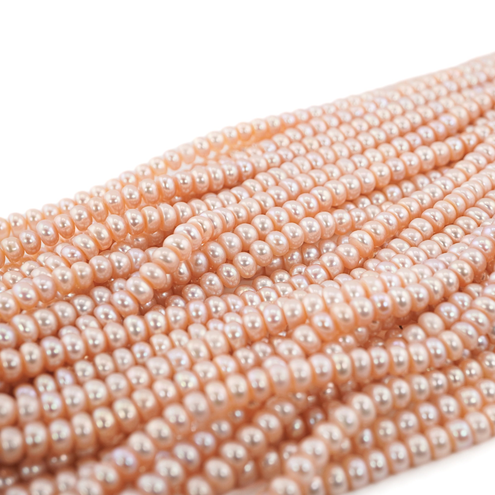 Peach Near Round Freshwater Pearls Beads