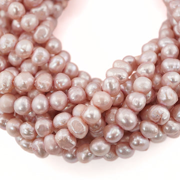 8 x 6 - 7 x 6 MM Raspberry Baroque Freshwater Pearls Beads