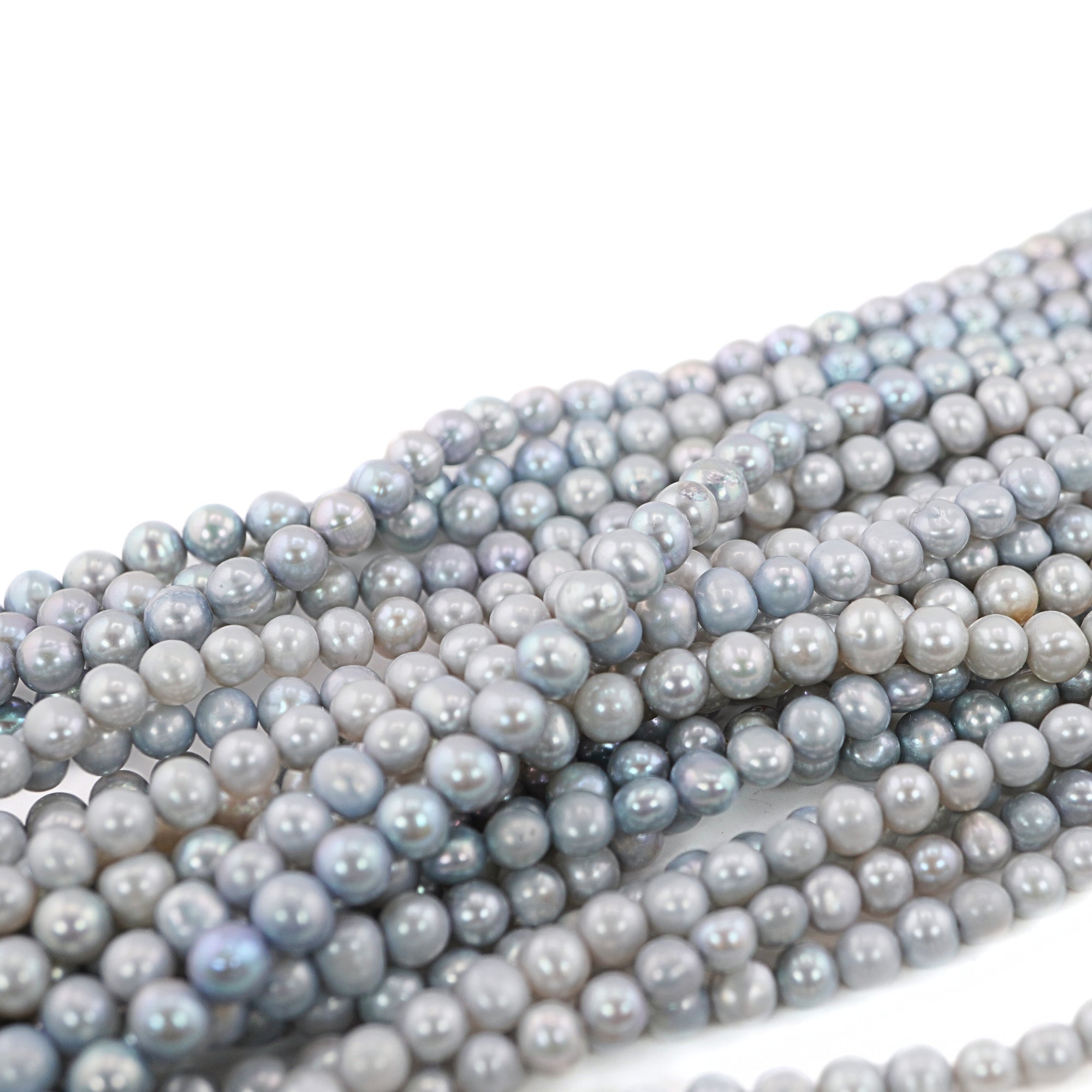 Sky Blue Near Round Freshwater Pearls Beads