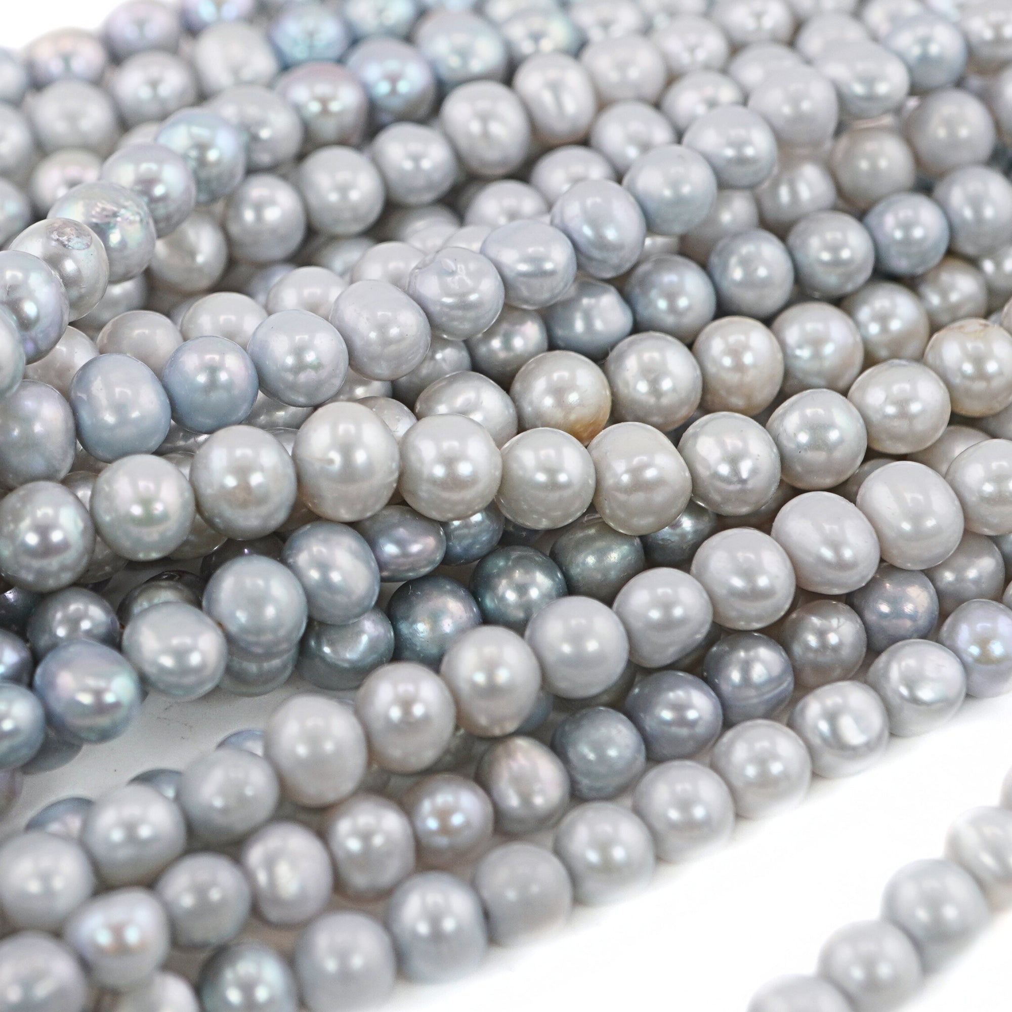 Sky Blue Near Round Freshwater Pearls Beads