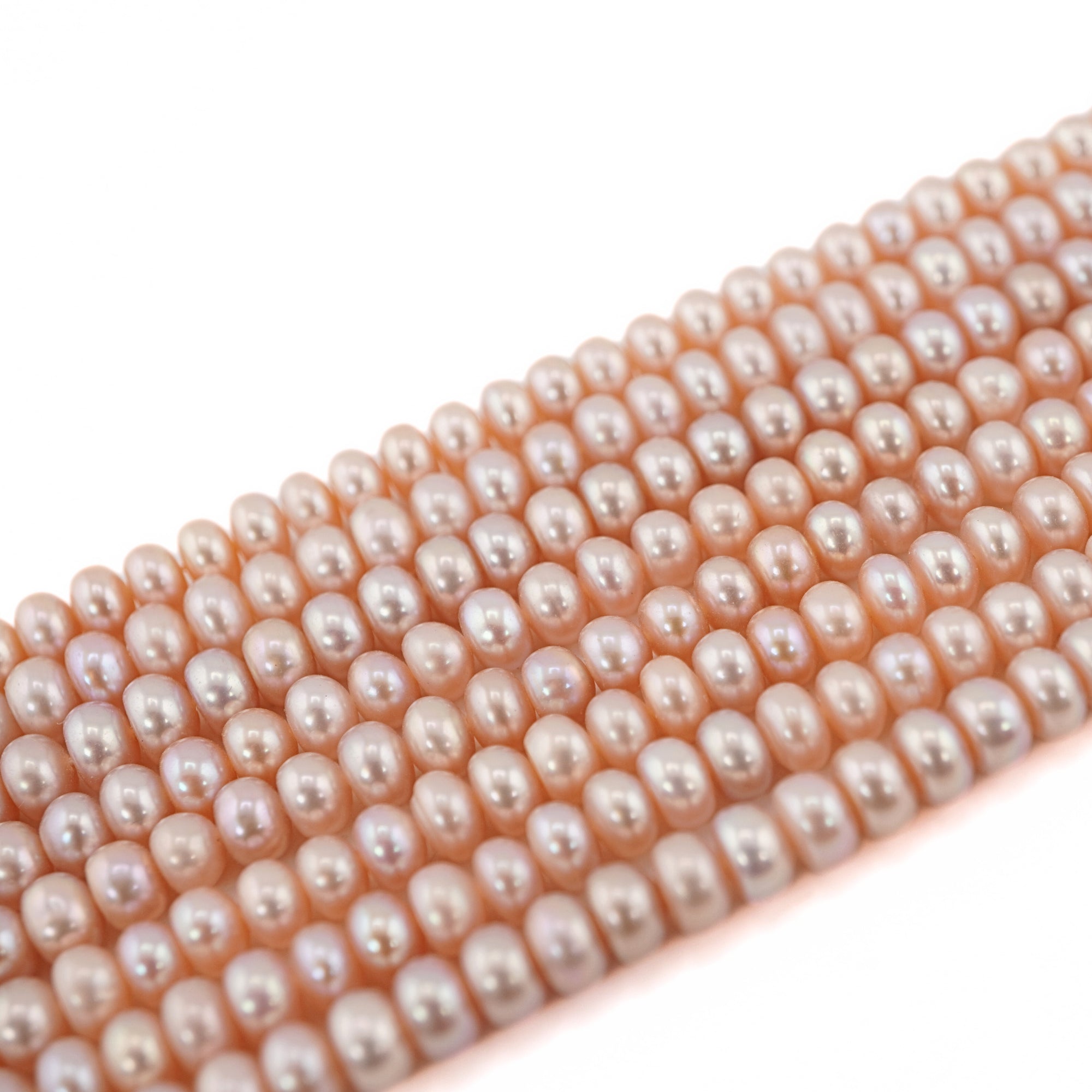 Peach Near Round Freshwater Pearls Beads