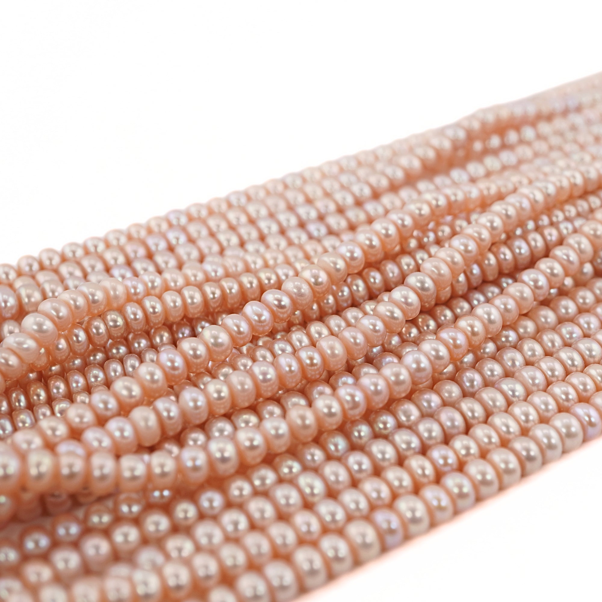 Peach Near Round Freshwater Pearls Beads