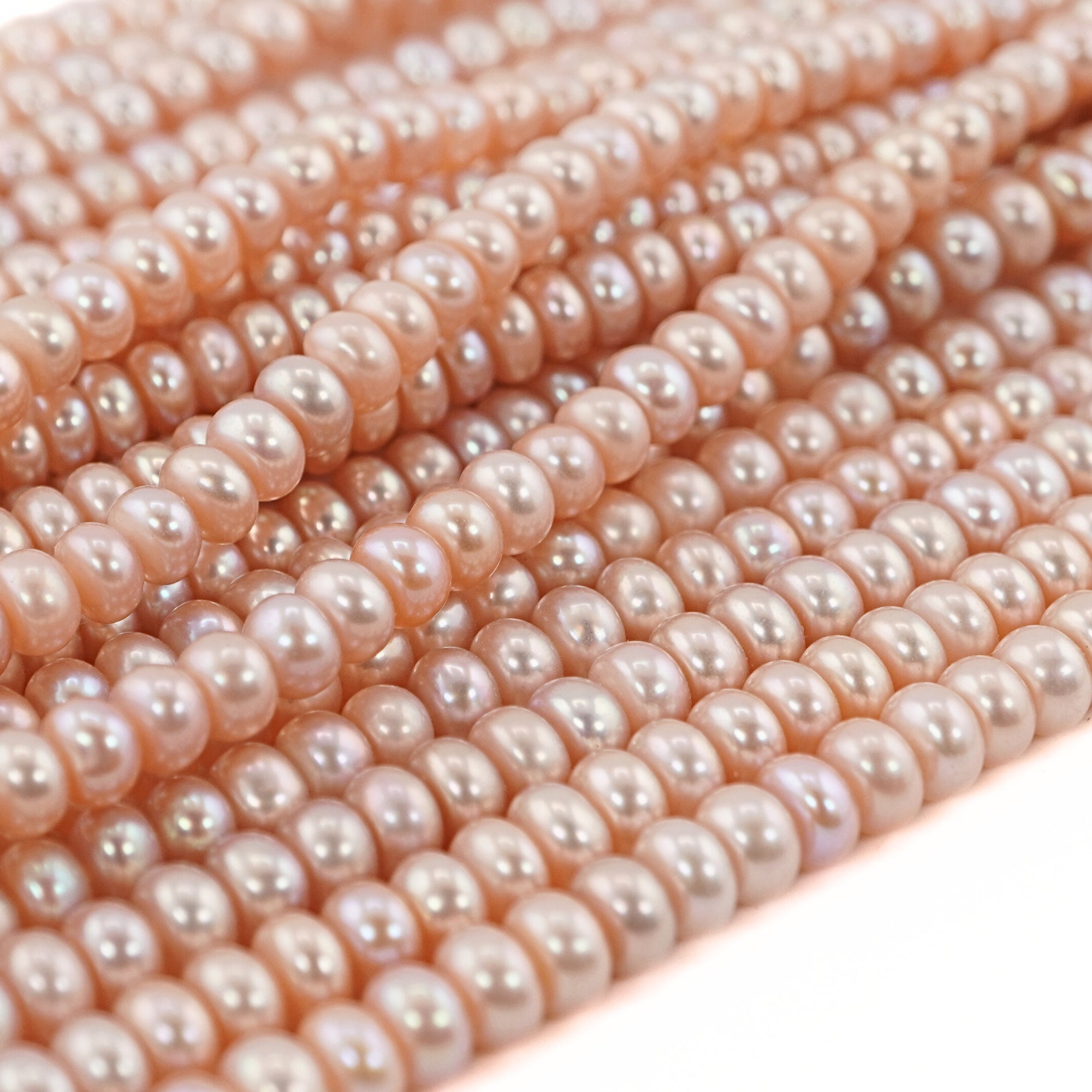 Peach Near Round Freshwater Pearls Beads