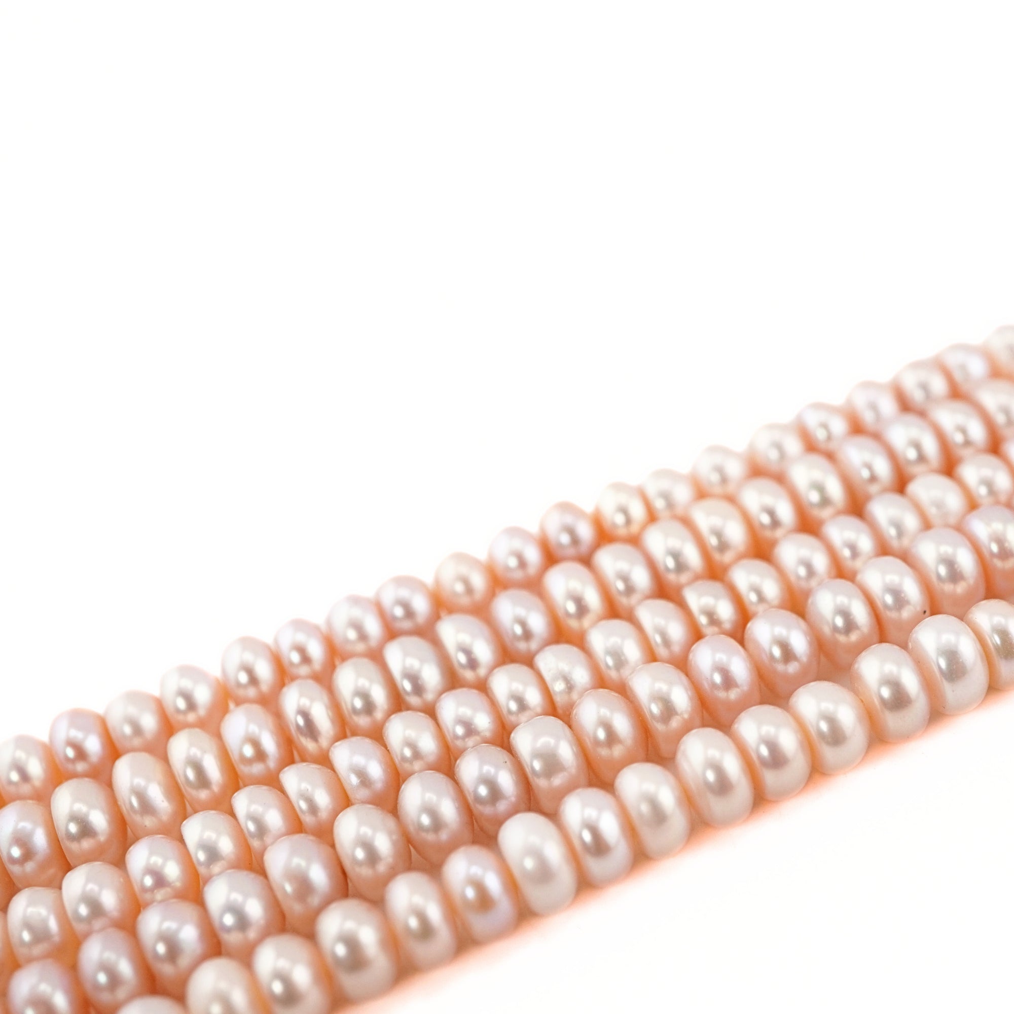 Peach Near Round Freshwater Pearls Beads