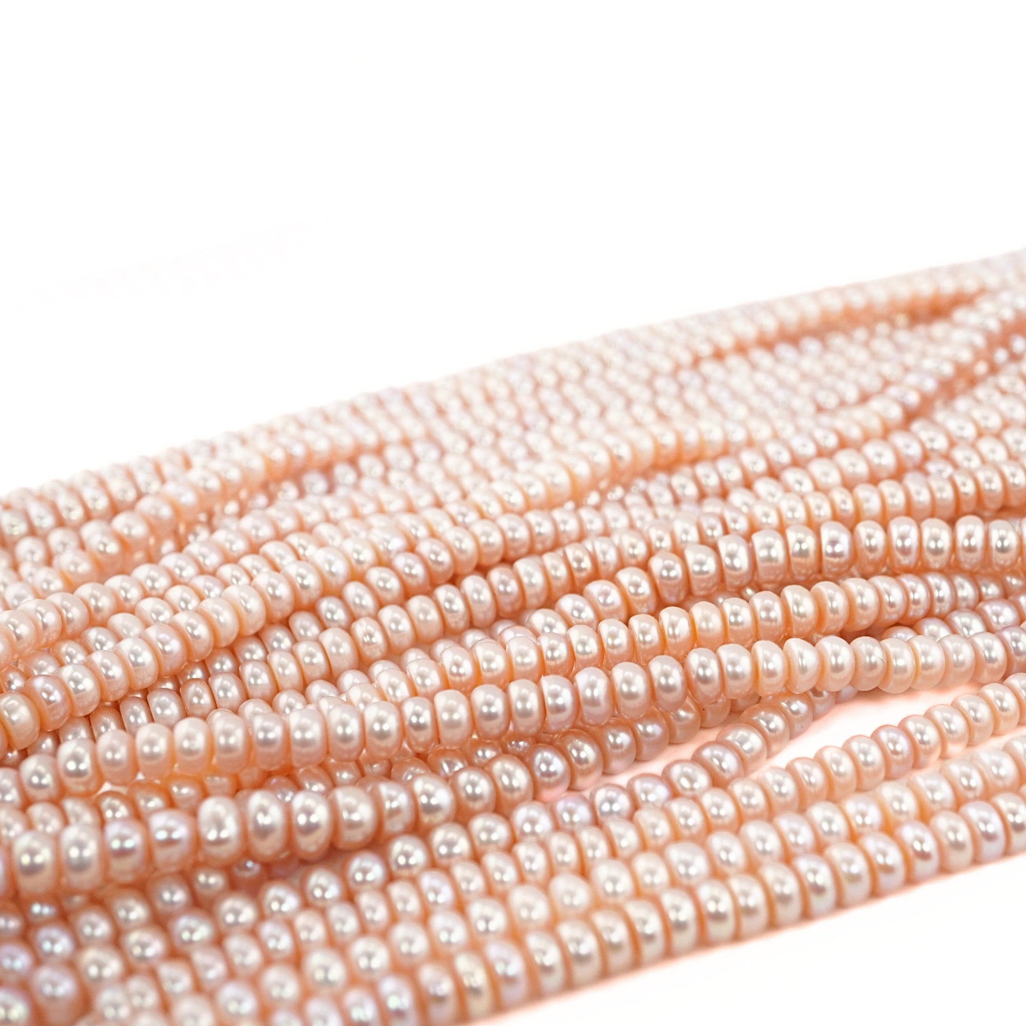 Peach Near Round Freshwater Pearls Beads