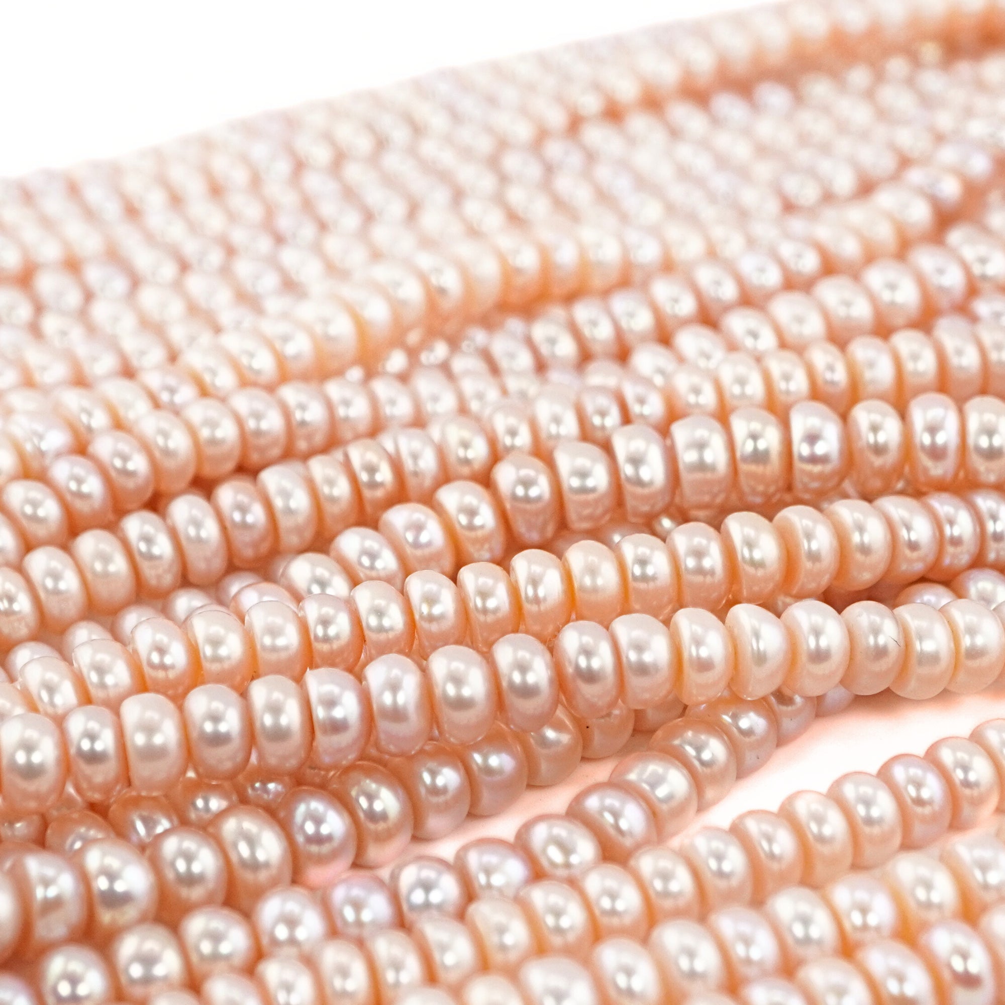 Peach Near Round Freshwater Pearls Beads