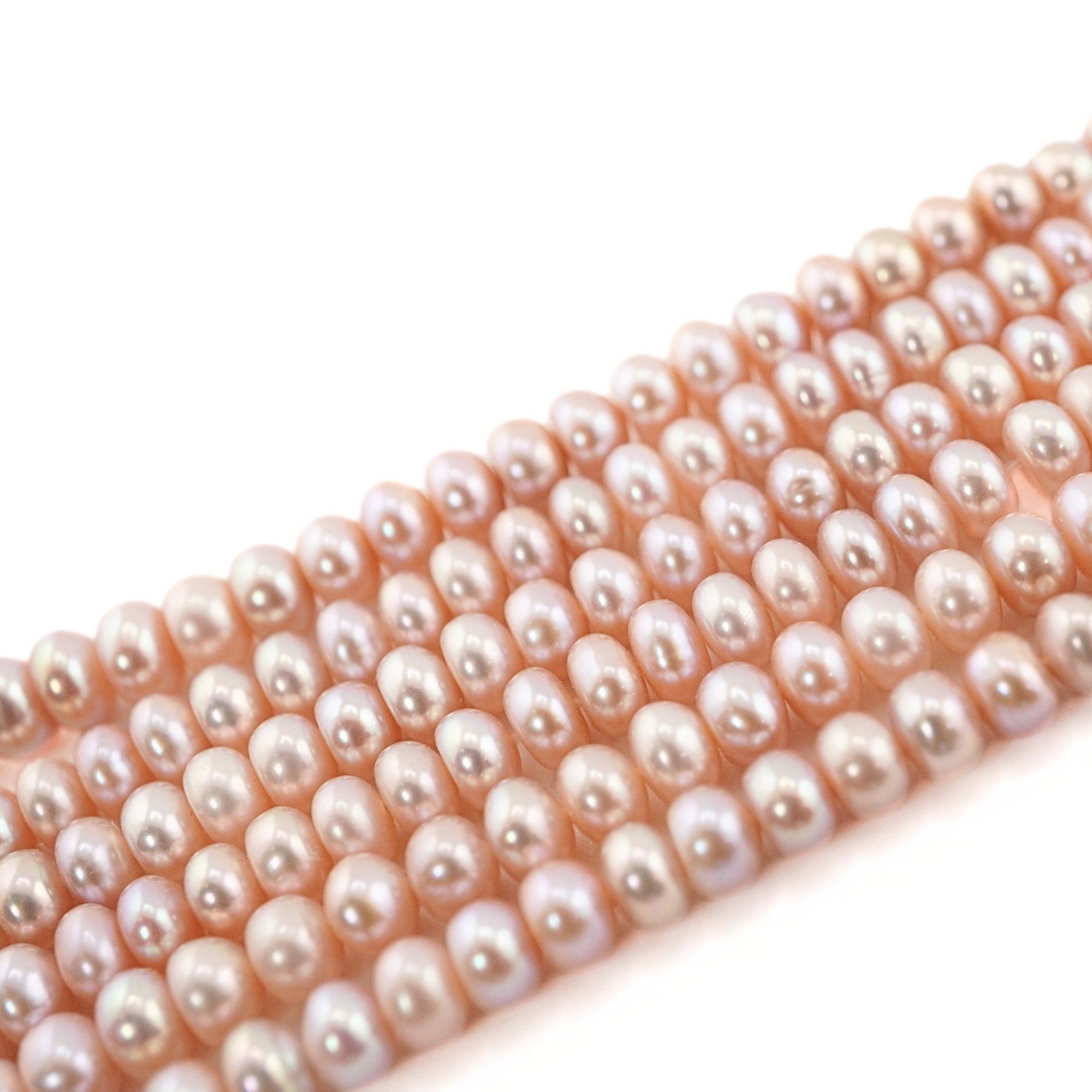 Peach Near Round Freshwater Pearls Beads