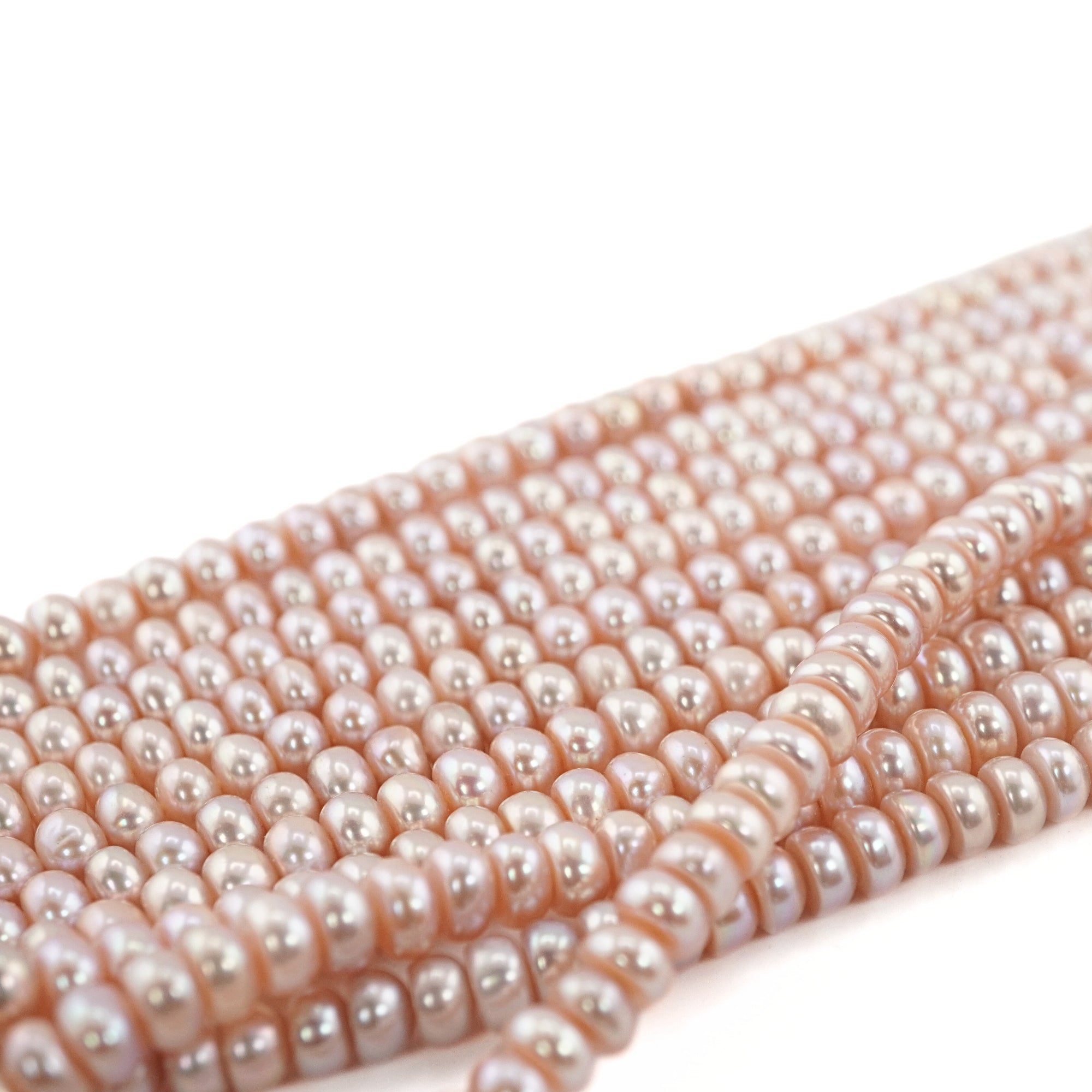 Peach Near Round Freshwater Pearls Beads