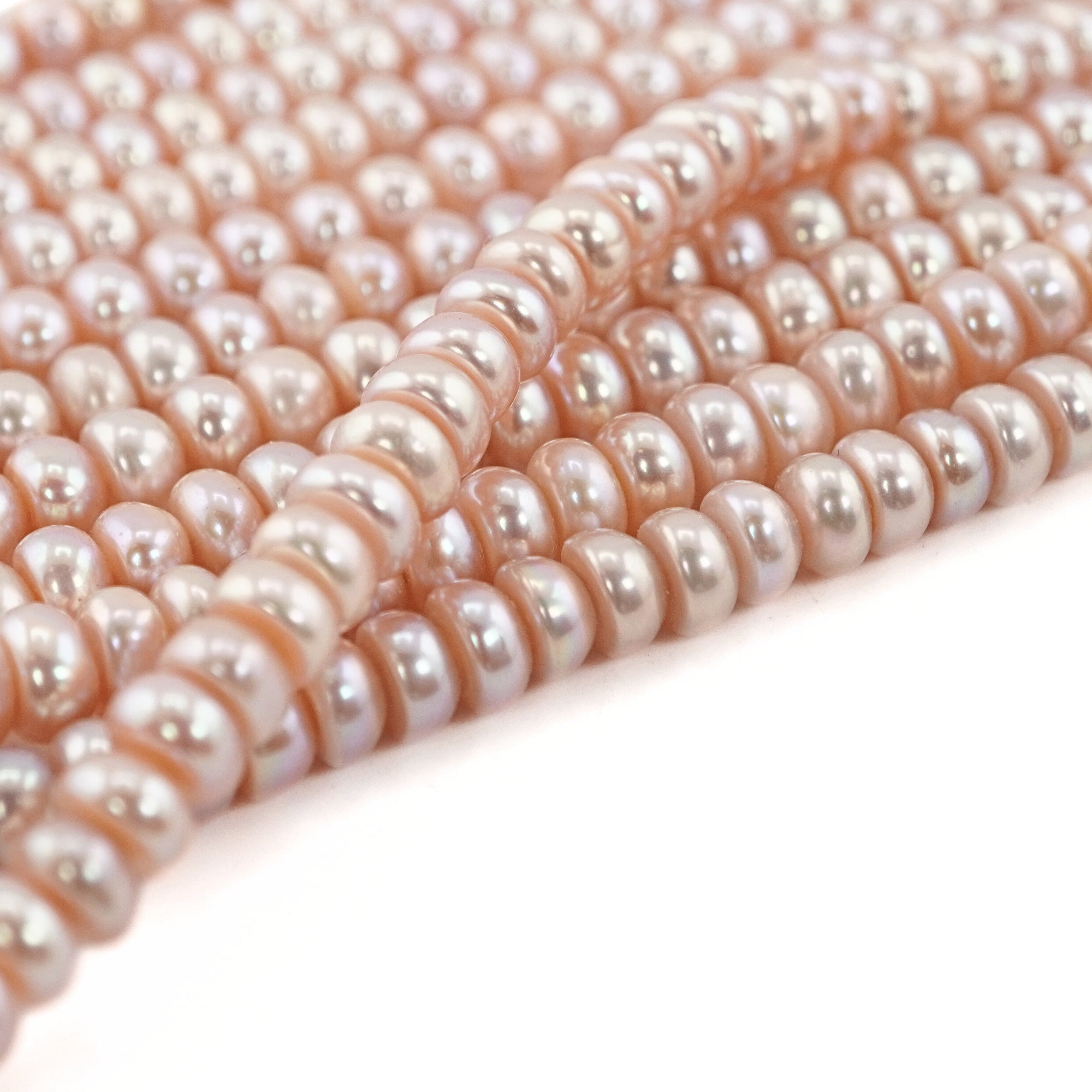 Peach Near Round Freshwater Pearls Beads