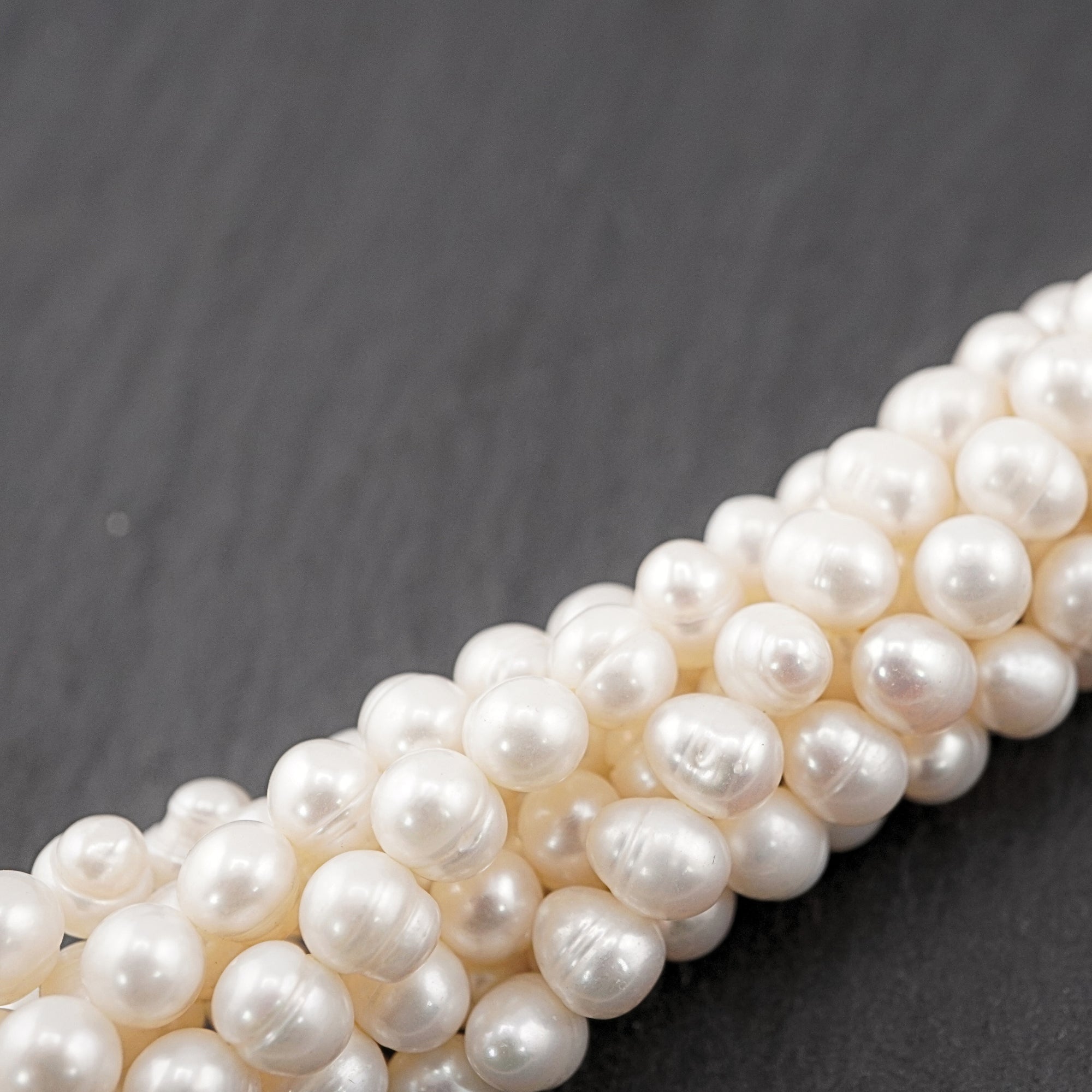 White Oval Freshwater Pearls Beads