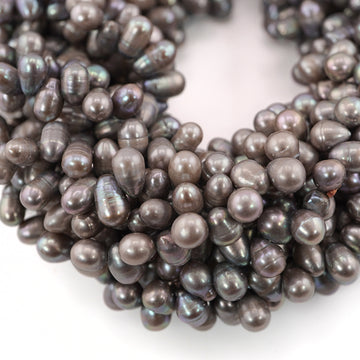 9 x 5 - 7 x 5 MM Peacock Oval Freshwater Pearls Beads