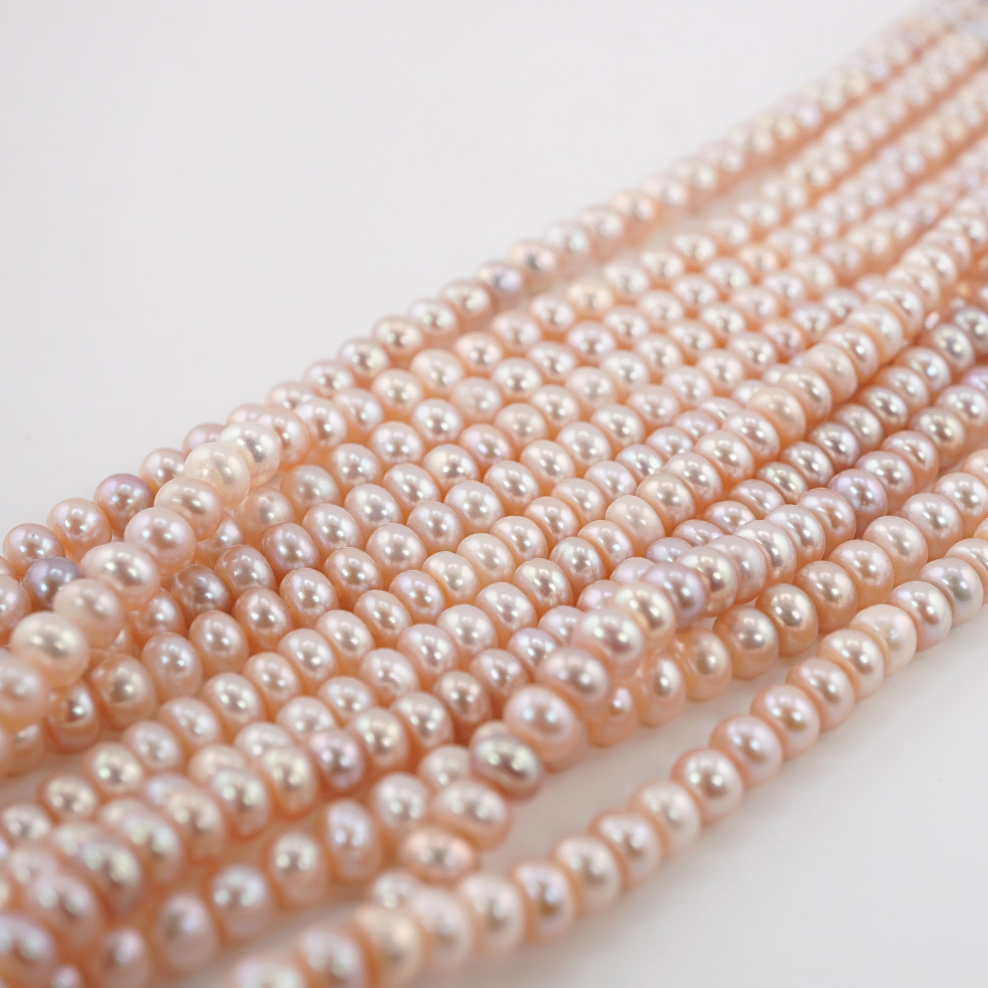 Peach Near Round Freshwater Pearls Beads