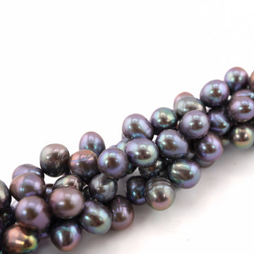 8 x 7 - 7 x 6 MM Peacock Oval Freshwater Pearls Beads