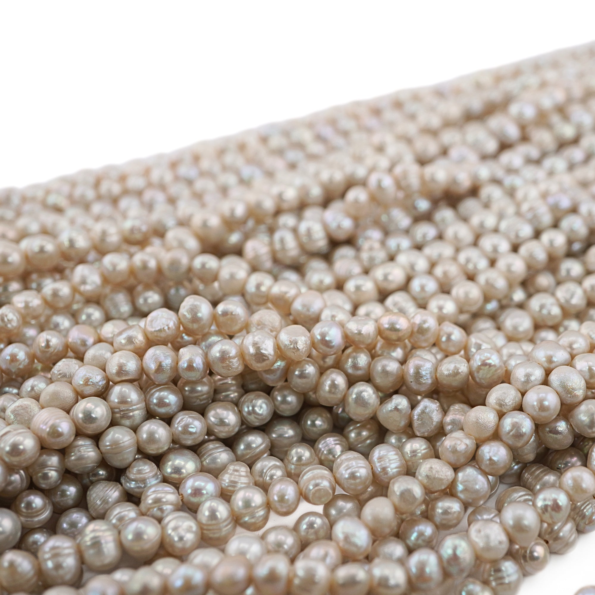 Gray Oval Freshwater Pearls Beads