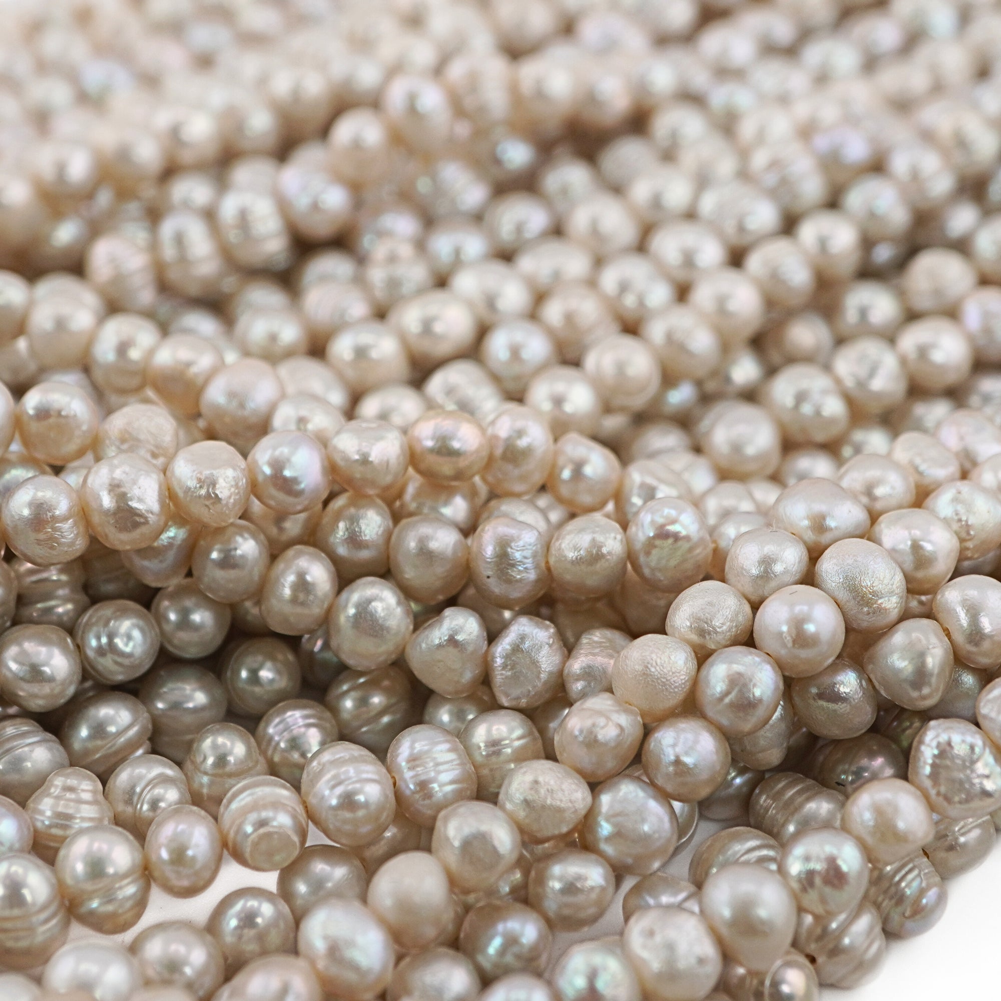 Gray Oval Freshwater Pearls Beads