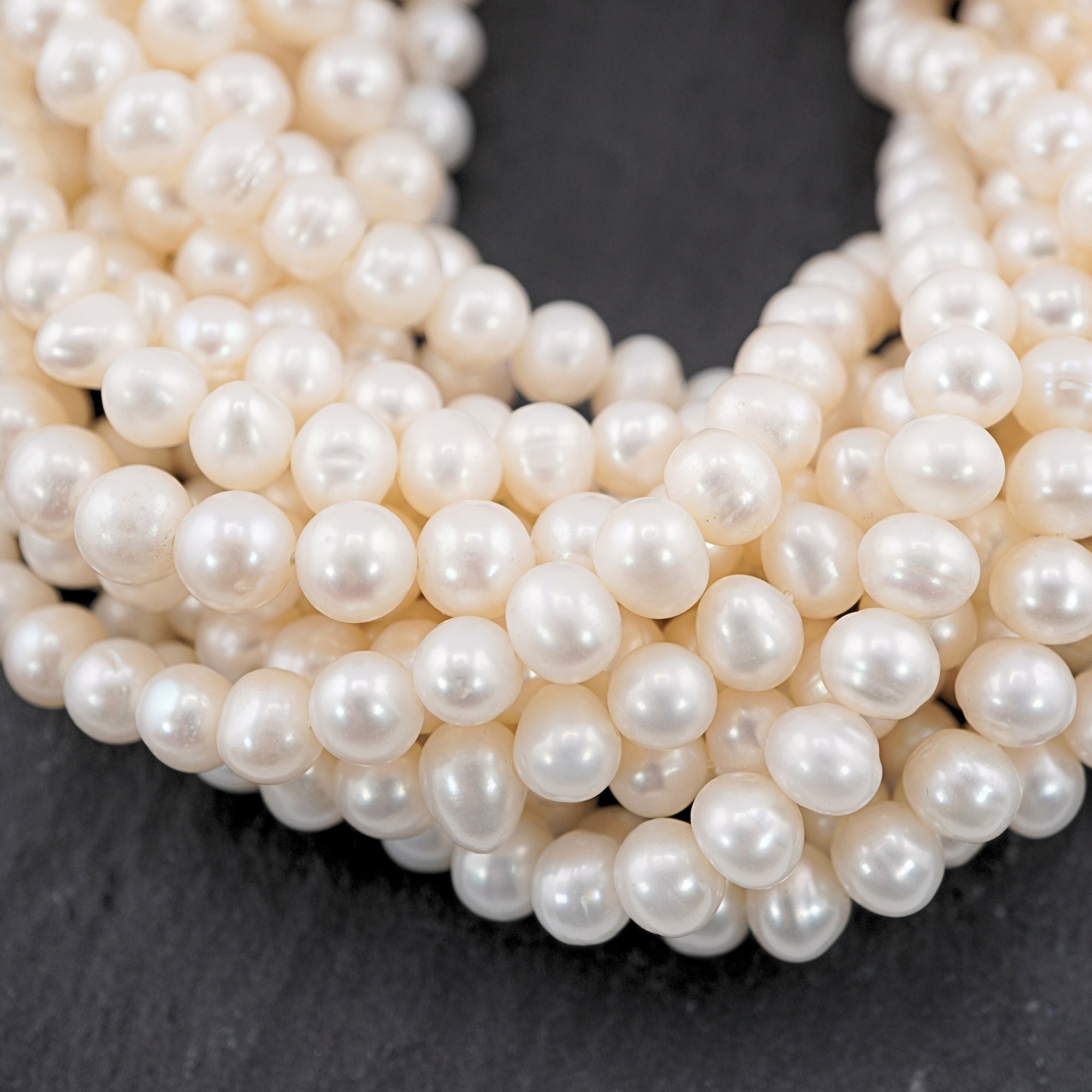 White Potato Freshwater Pearls Beads