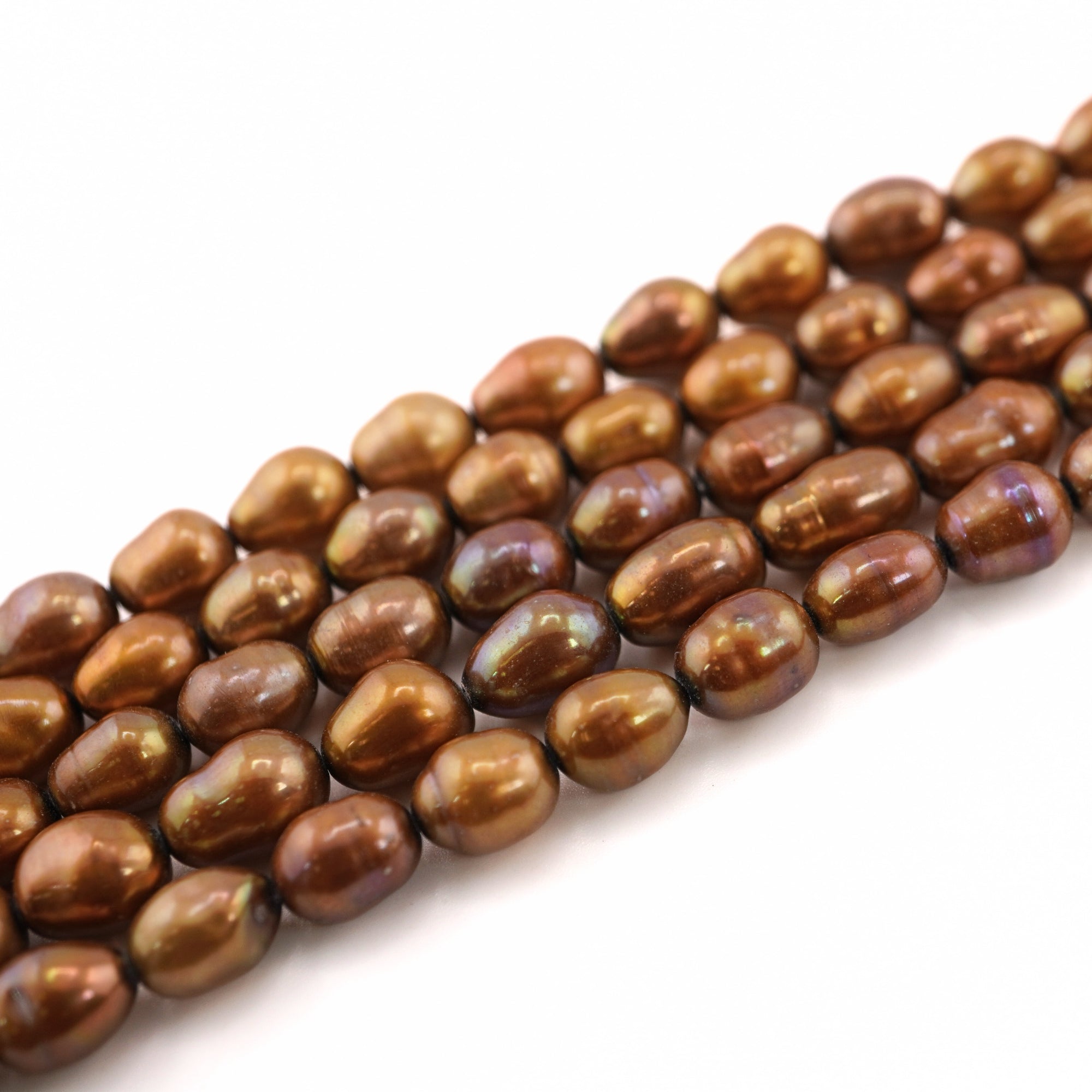 Golden Oval Freshwater Pearls Beads