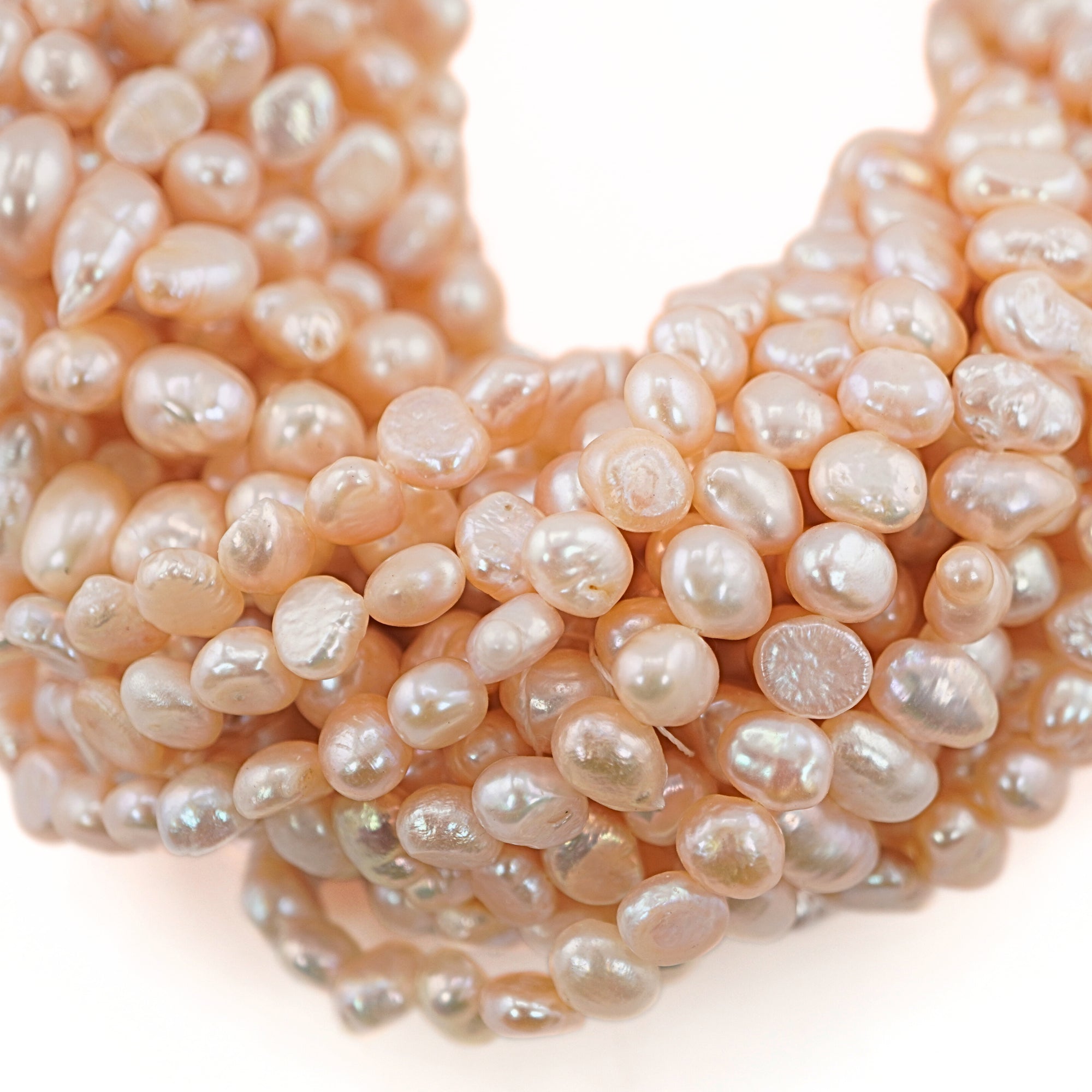 Peach Baroque Freshwater Pearls Beads