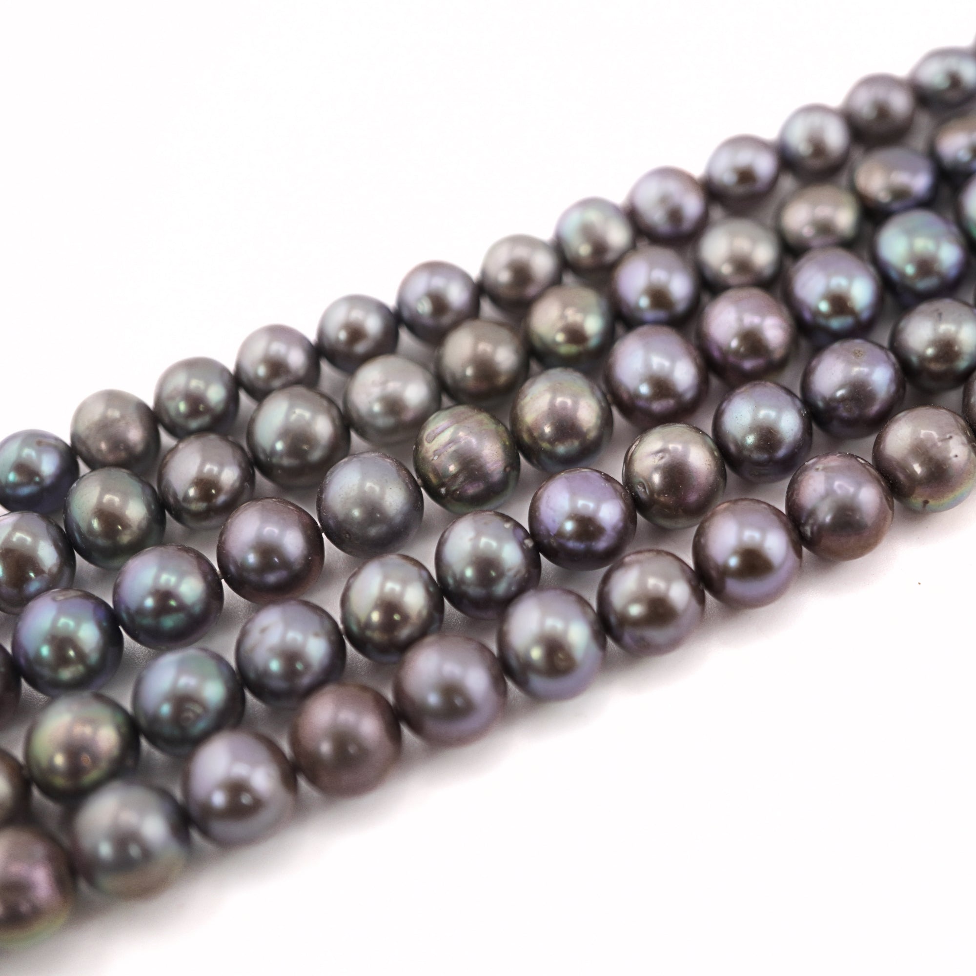 Gray Round Freshwater Pearls Beads