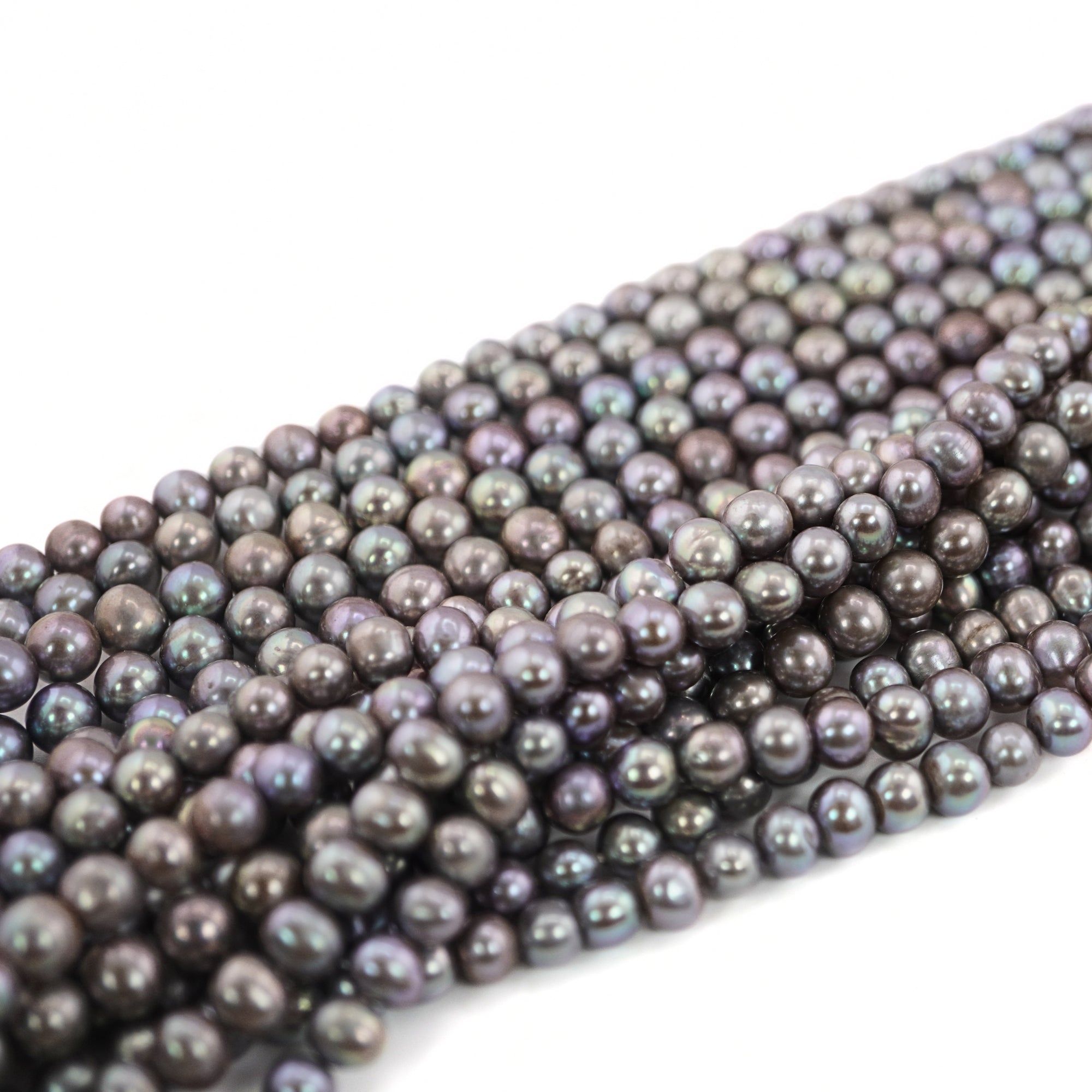 Gray Round Freshwater Pearls Beads