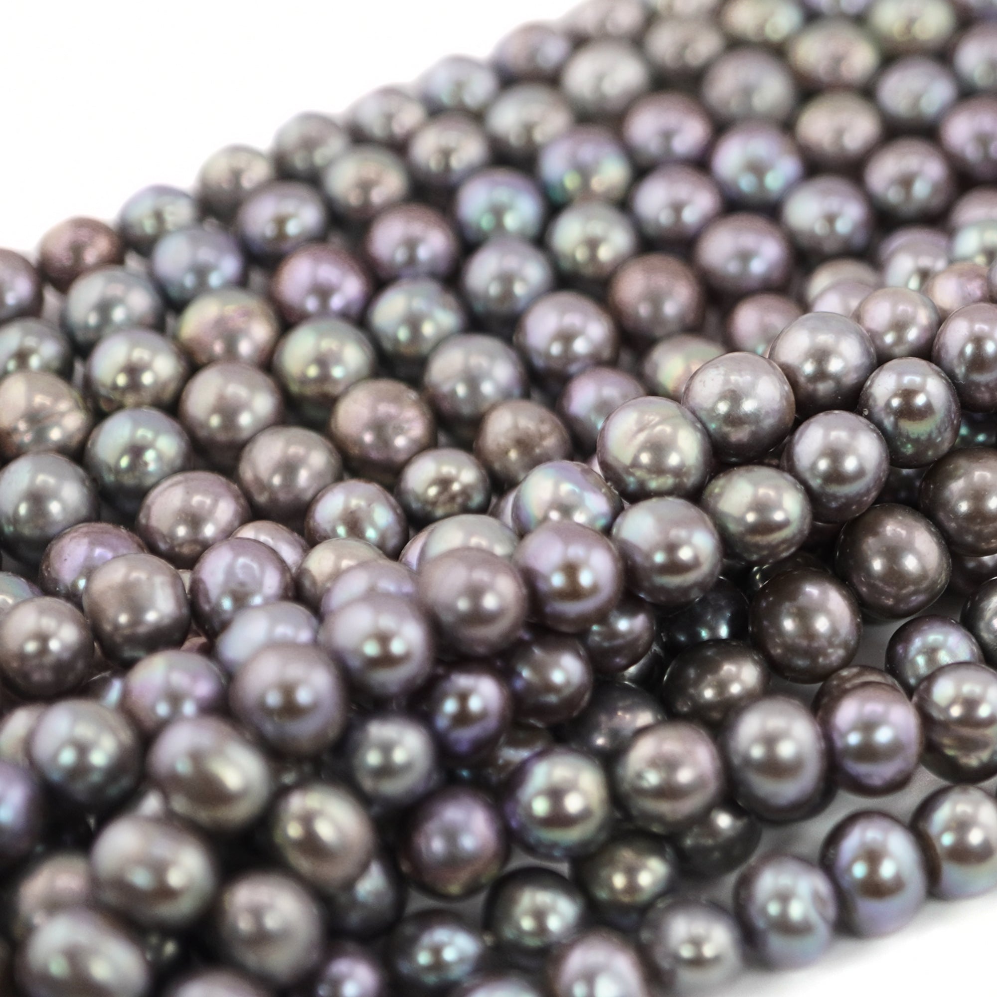 Gray Round Freshwater Pearls Beads