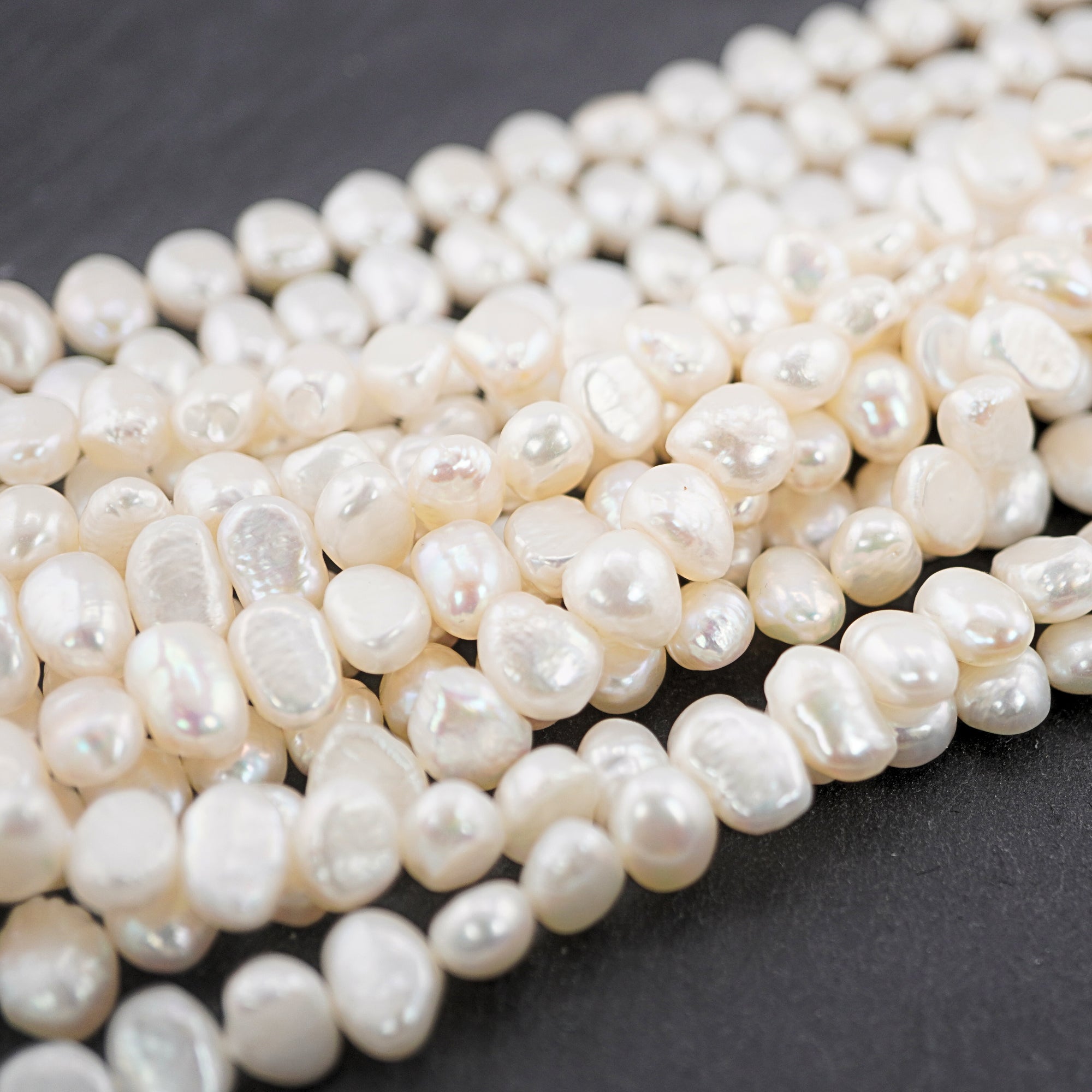 White Baroque Freshwater Pearls Beads