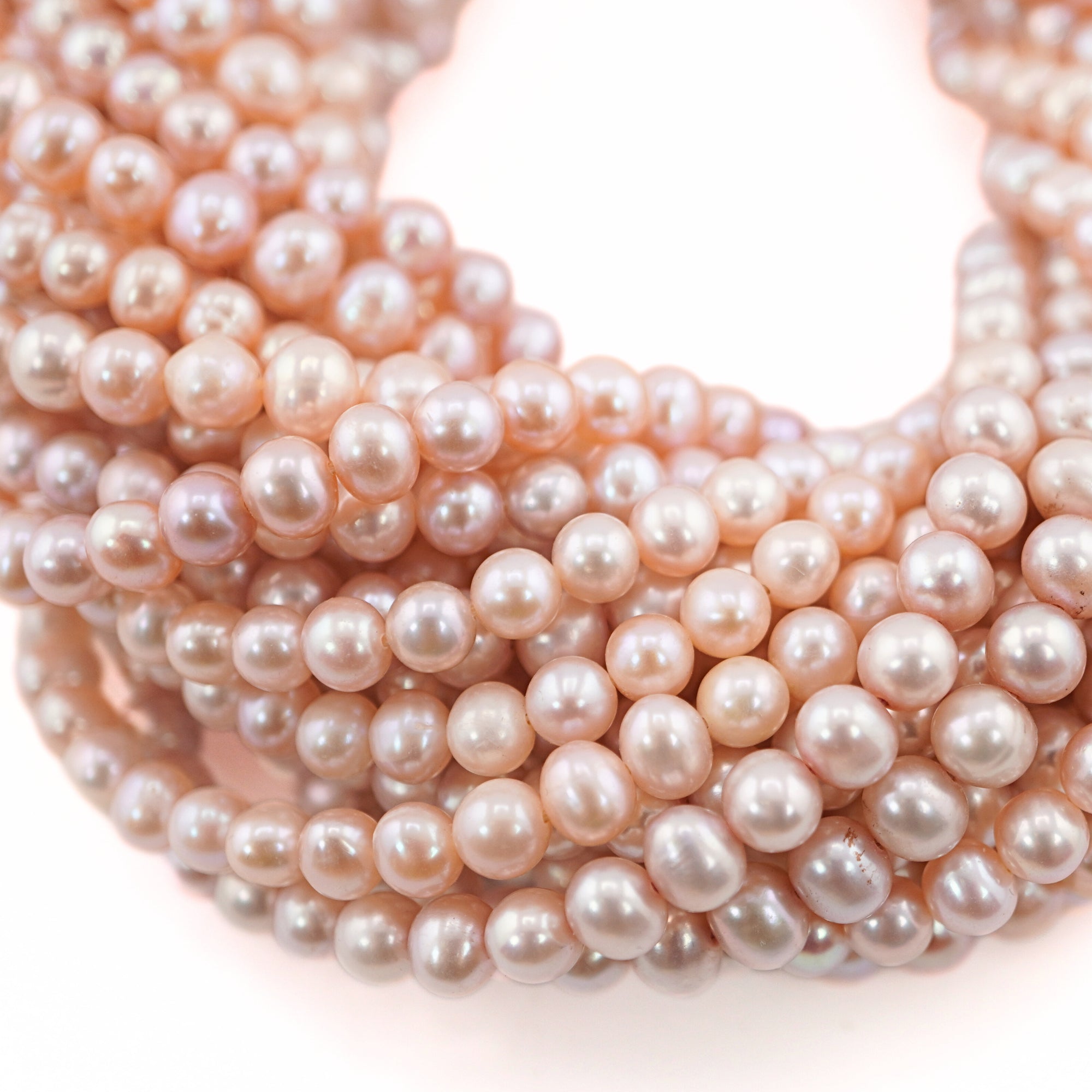 Peach Potato Freshwater Pearls Beads