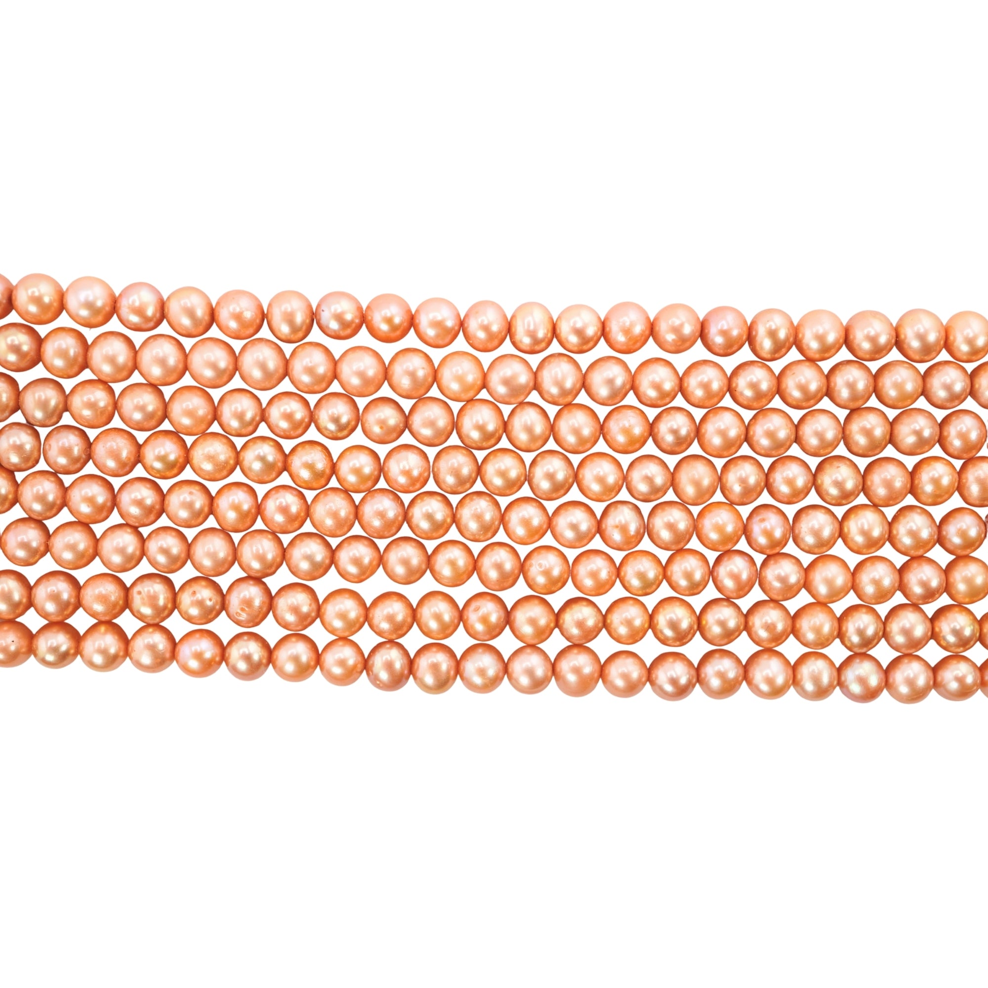 Golden Near Round Freshwater Pearls Beads