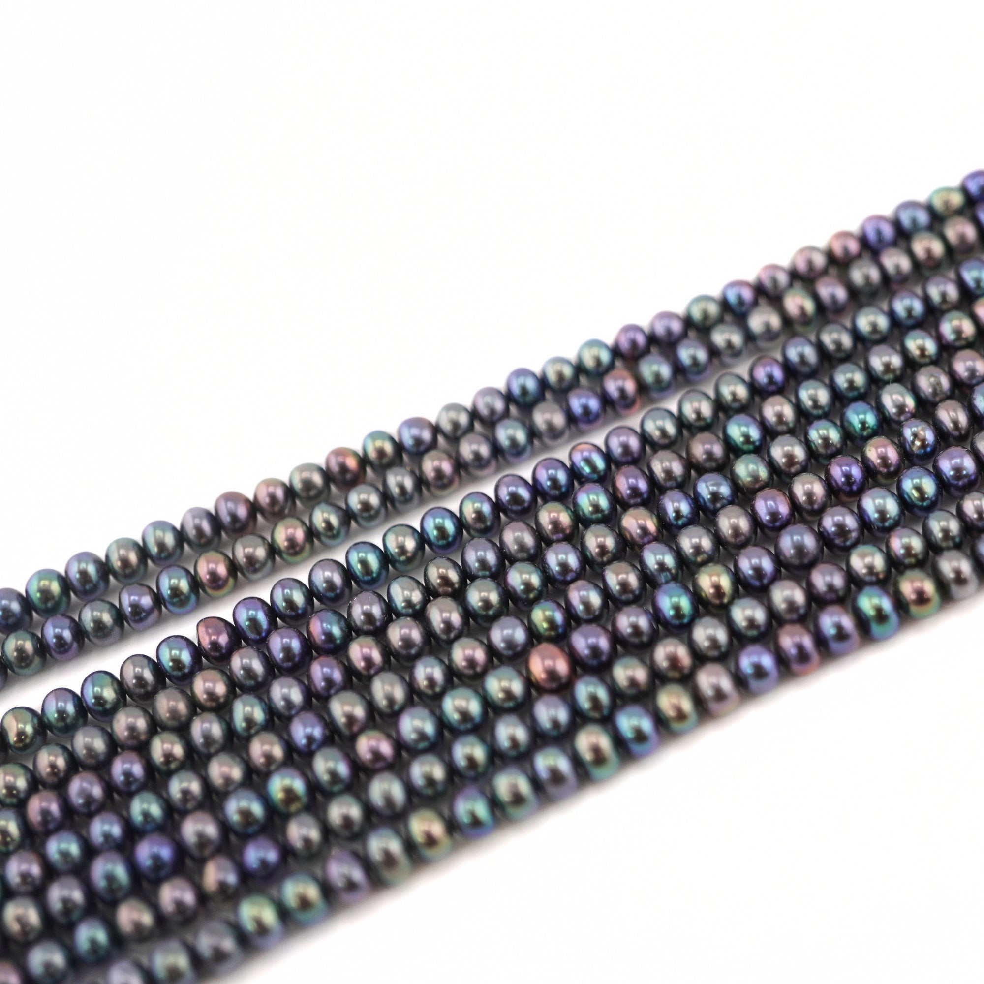 4 MM Peacock Round Freshwater Pearls Beads