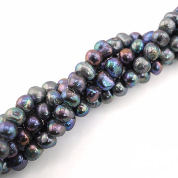 10 x 6 - 9 x 7 MM Peacock Oval Freshwater Pearls Beads