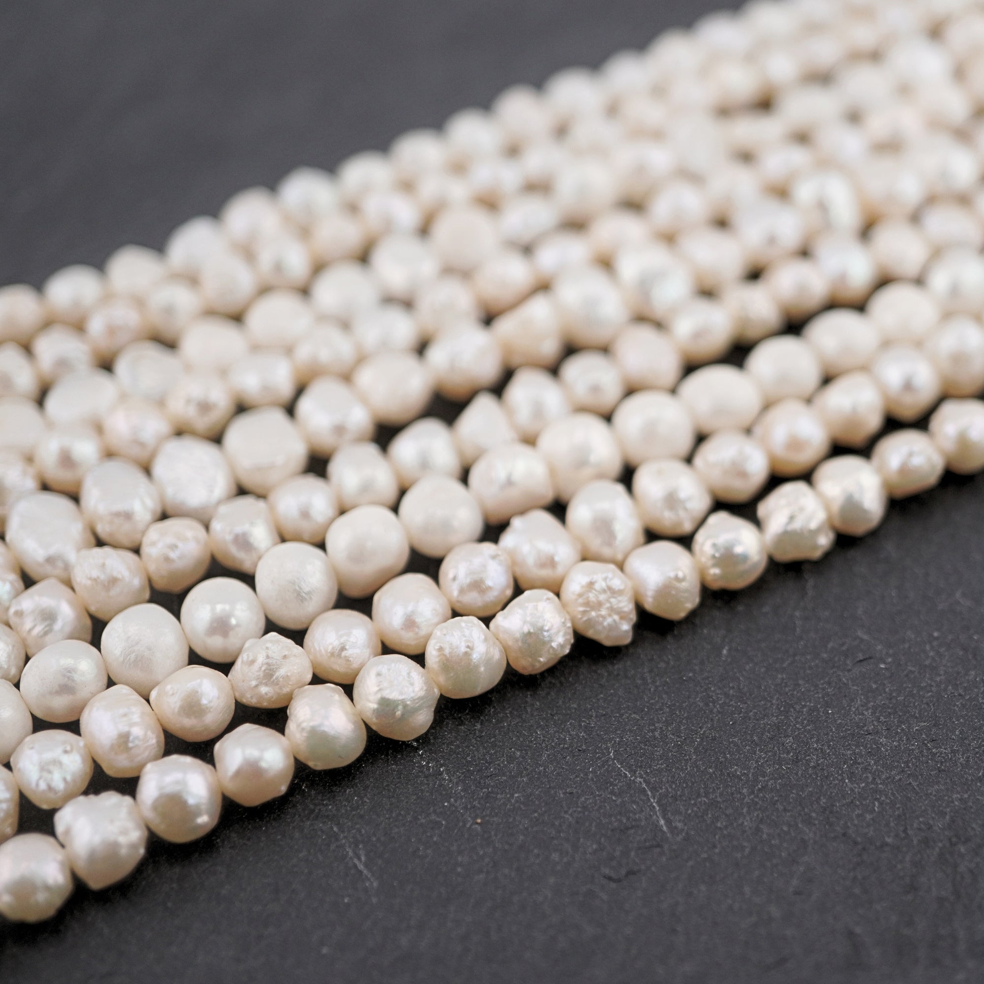 White Baroque Freshwater Pearls Beads